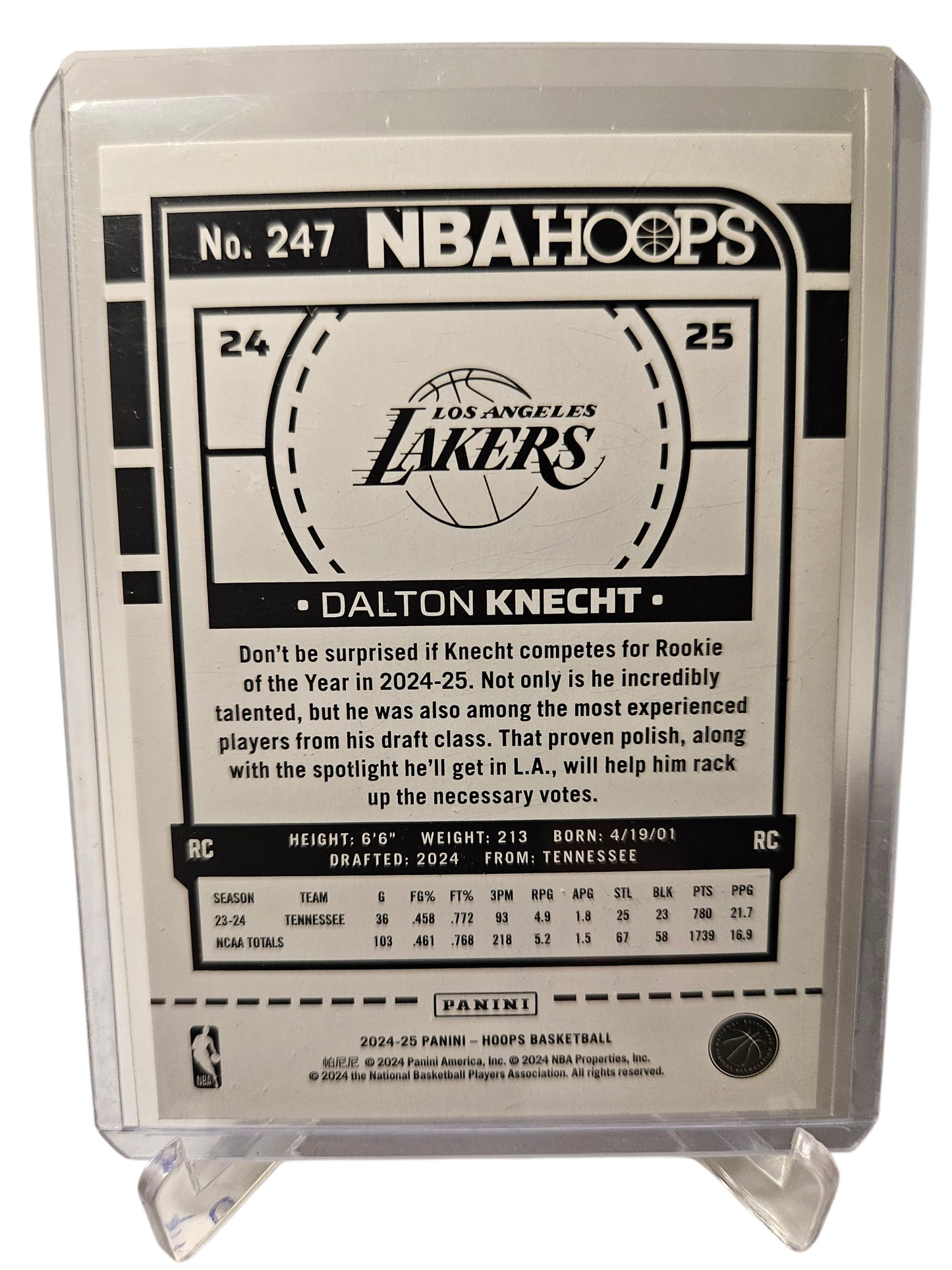 2024-25 Panini Hoops #247 Dalton Knecht Rookie Card