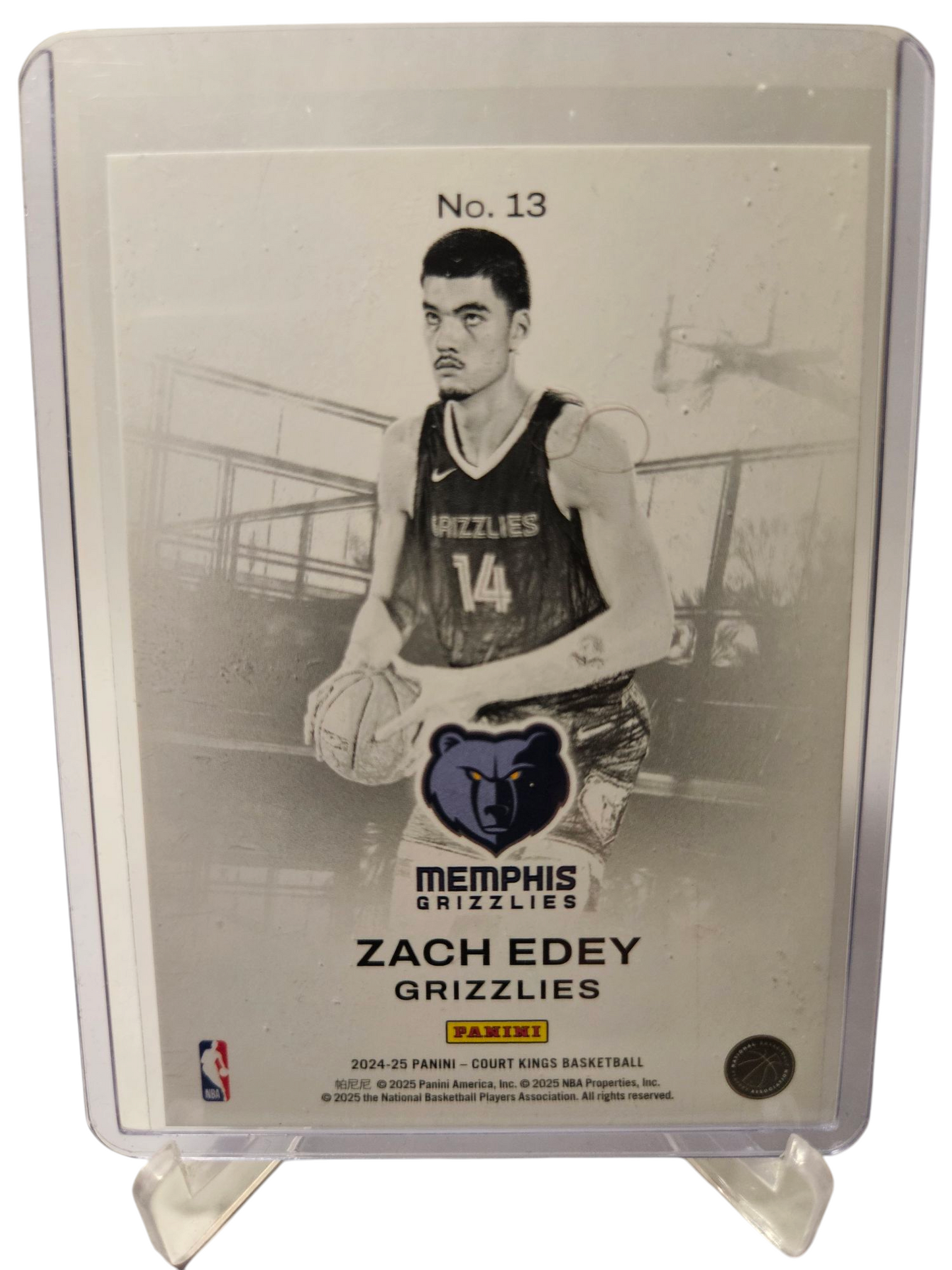 2024-25 Panini Court Kings #13 Zach Edey Rookie Card Works In Progress