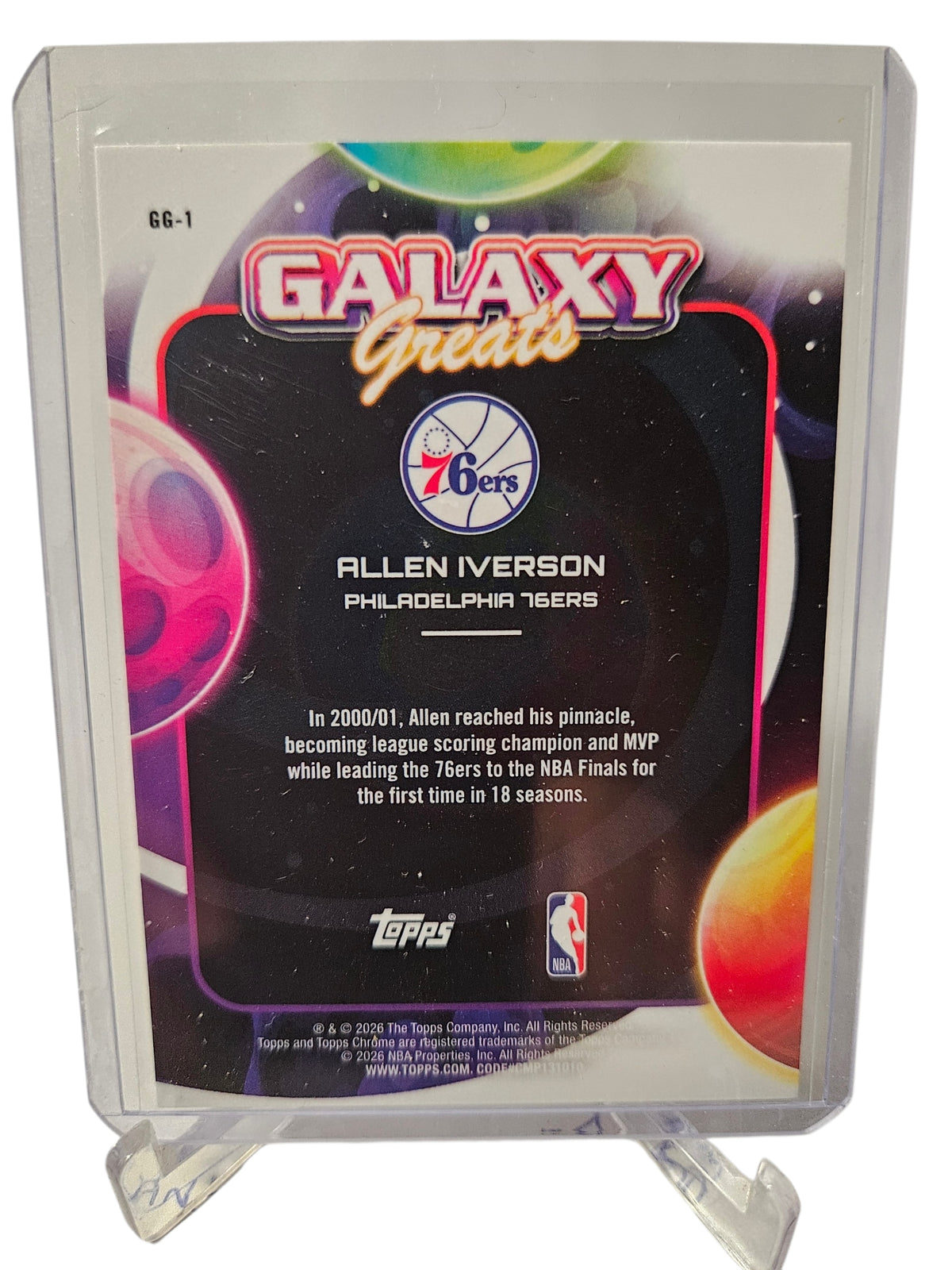 2025 Topps Cosmic #GG-1 Allen Iverson Galaxy Greats