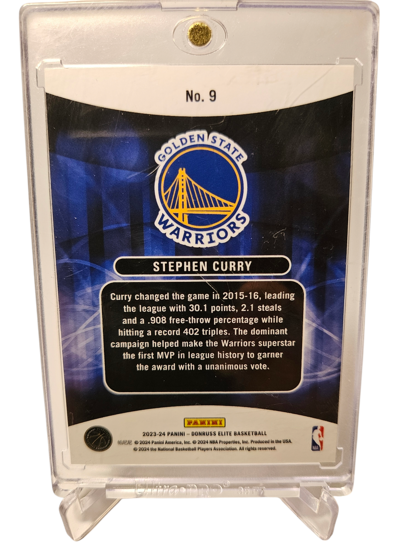 2023-24 Panini Donruss Elite #9 Stephen Curry Equalizers Hologram Case Hit SSP