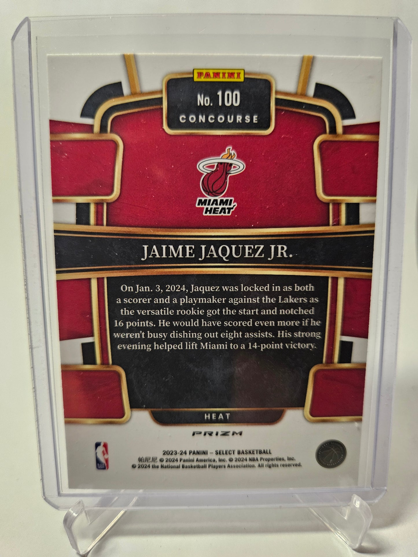 2023-24 Panini Select #100 Jamie Jaquez JR Rookie Card Silver Prizm