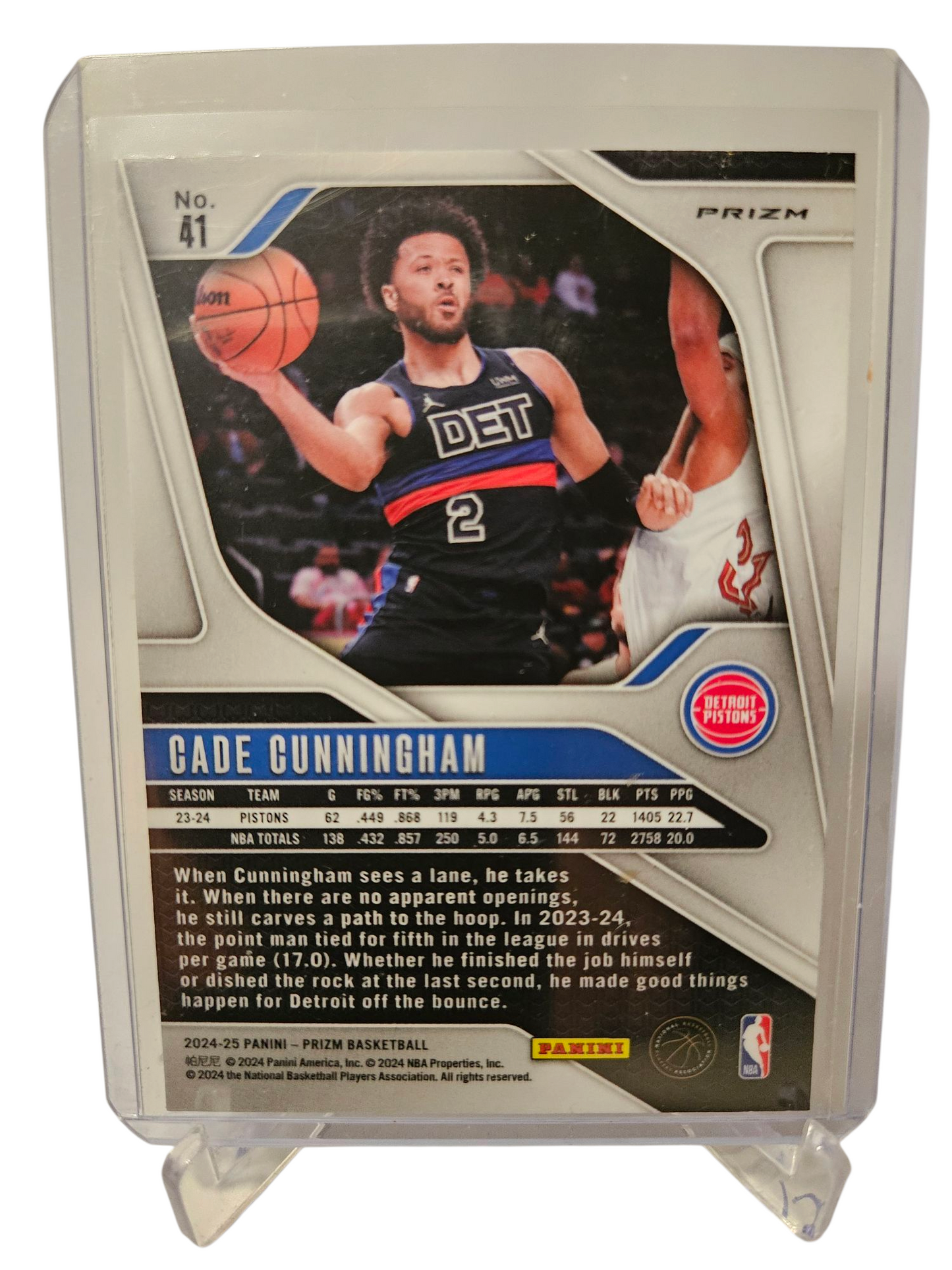 2024-25 Panini Prizm #41 Cade Cunningham Green Cracked Ice Prizm
