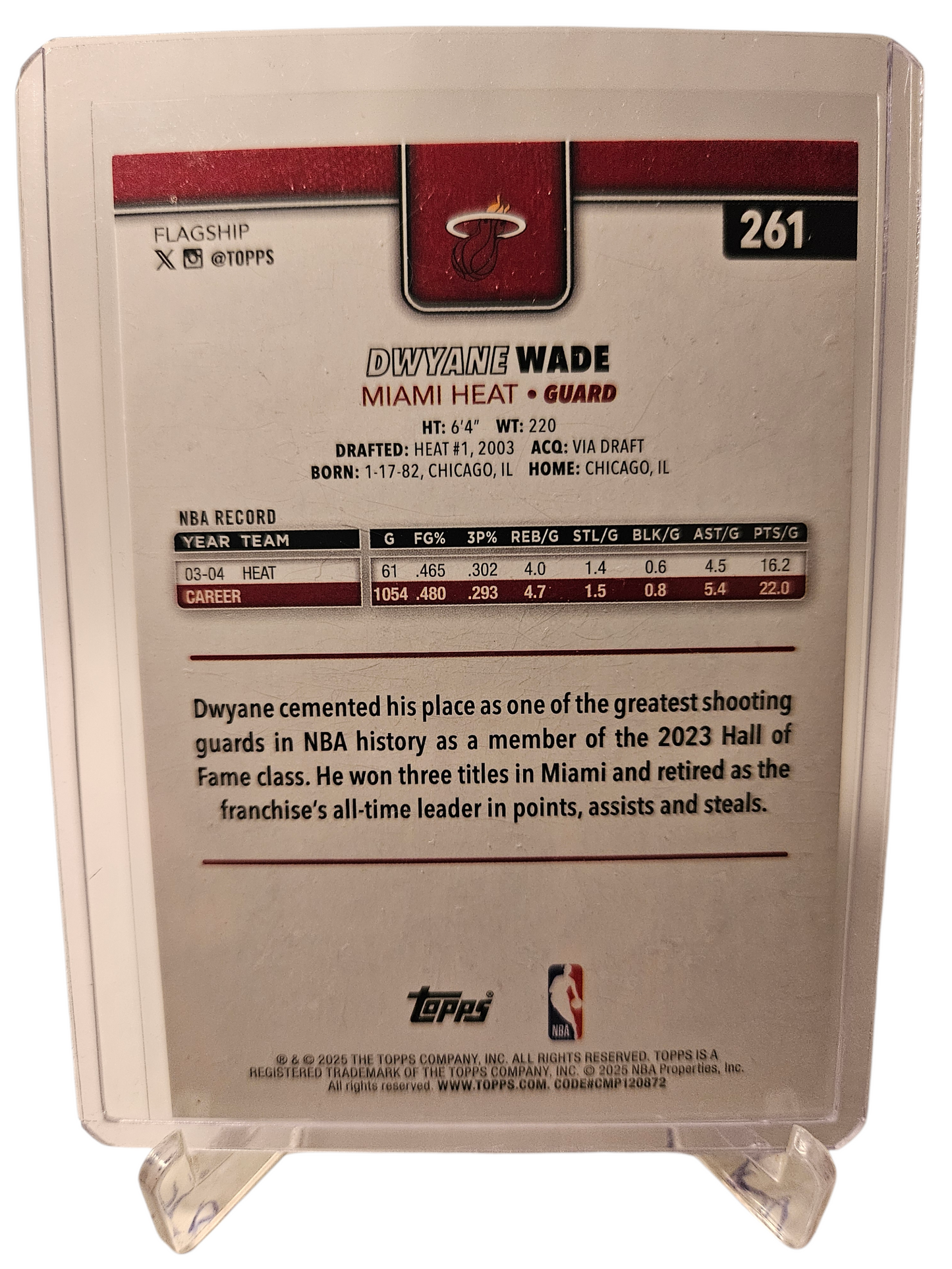 2025 Topps #261 Dwyane Wade Green Holo Foil 05/99