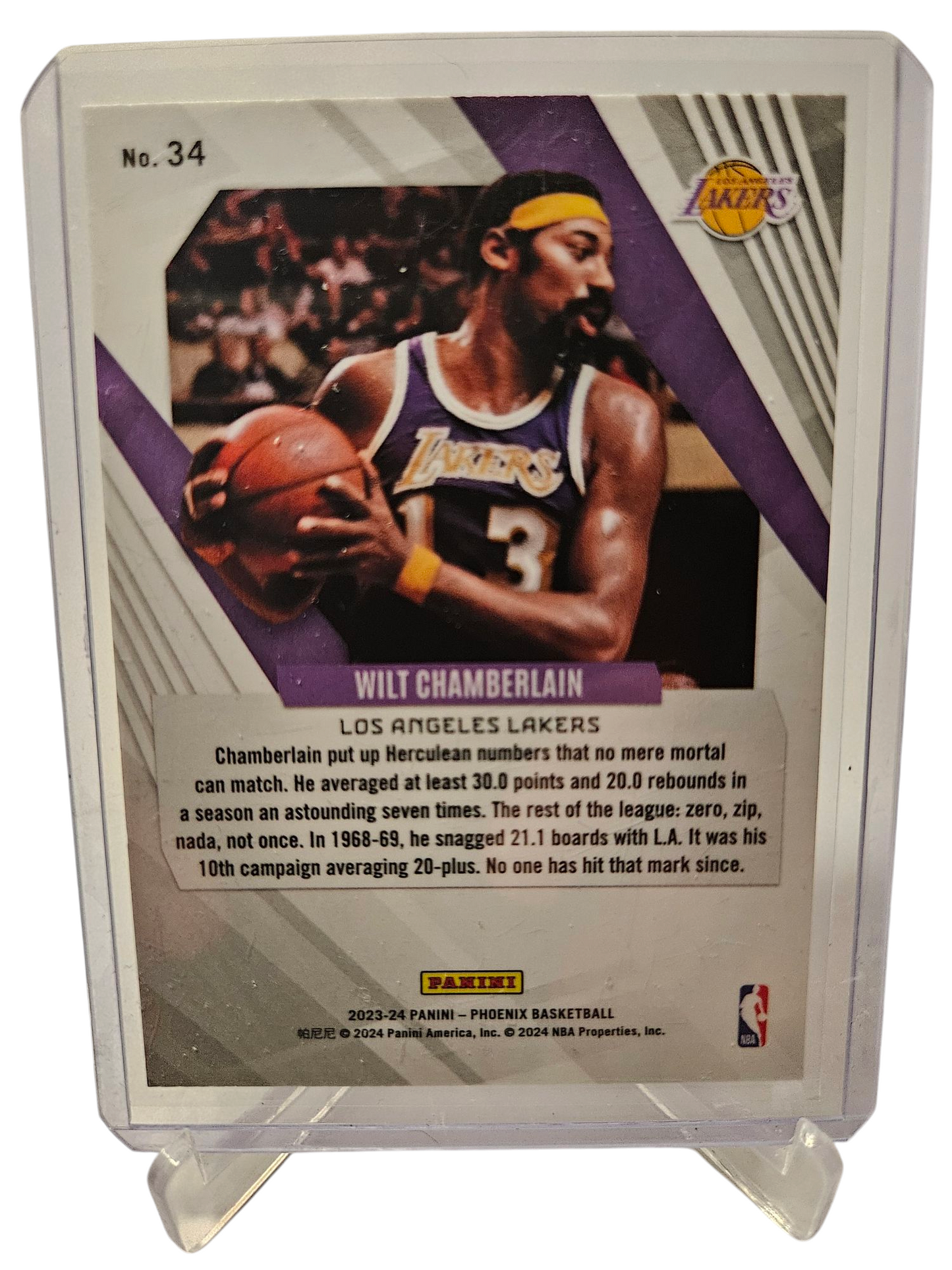 2023-24 Panini Phoenix #34 Wilt Chamberlain Silver Holo