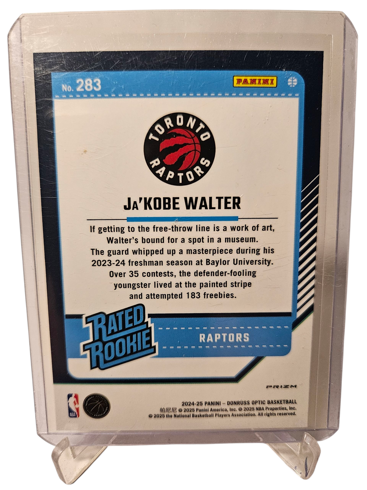 2024-25 Panini Donruss Optic #283 JaKobe Walter Rated Rookie Silver Holo