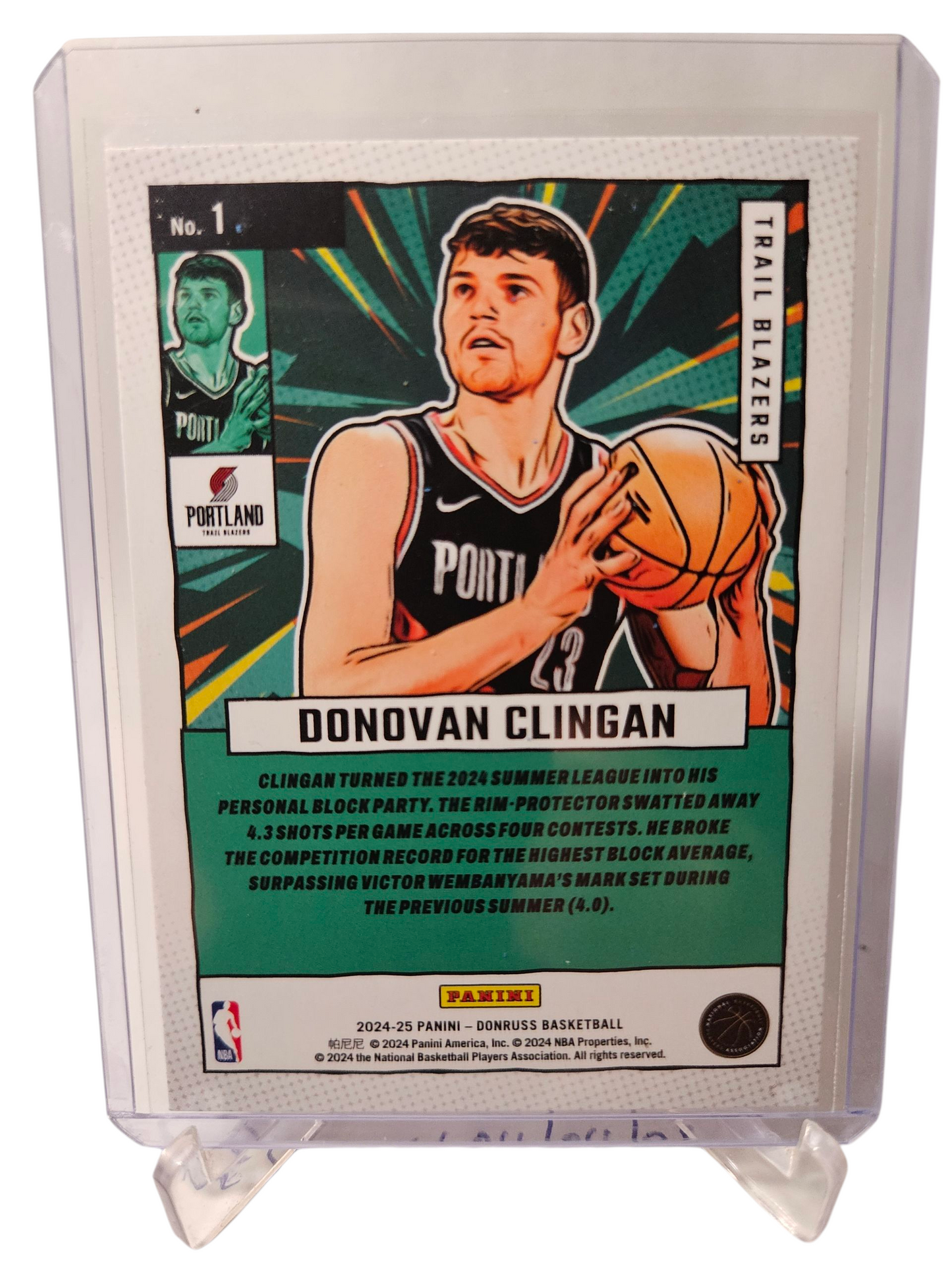 2024-25 Panini Donruss #1 Donovan Clingan Rookie Card Net Marvels