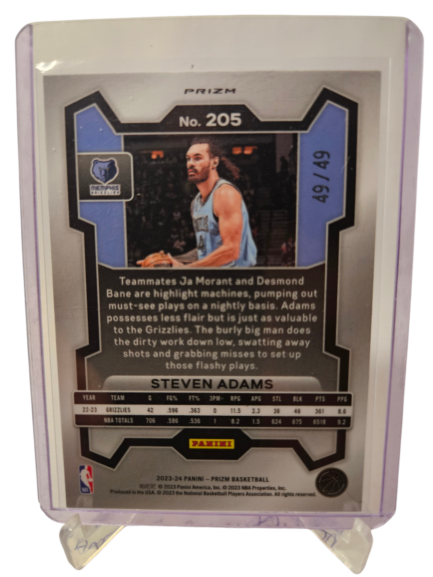 2023-24 Panini Prizm #205 Steven Adams Blue Scope Prizm 49/49