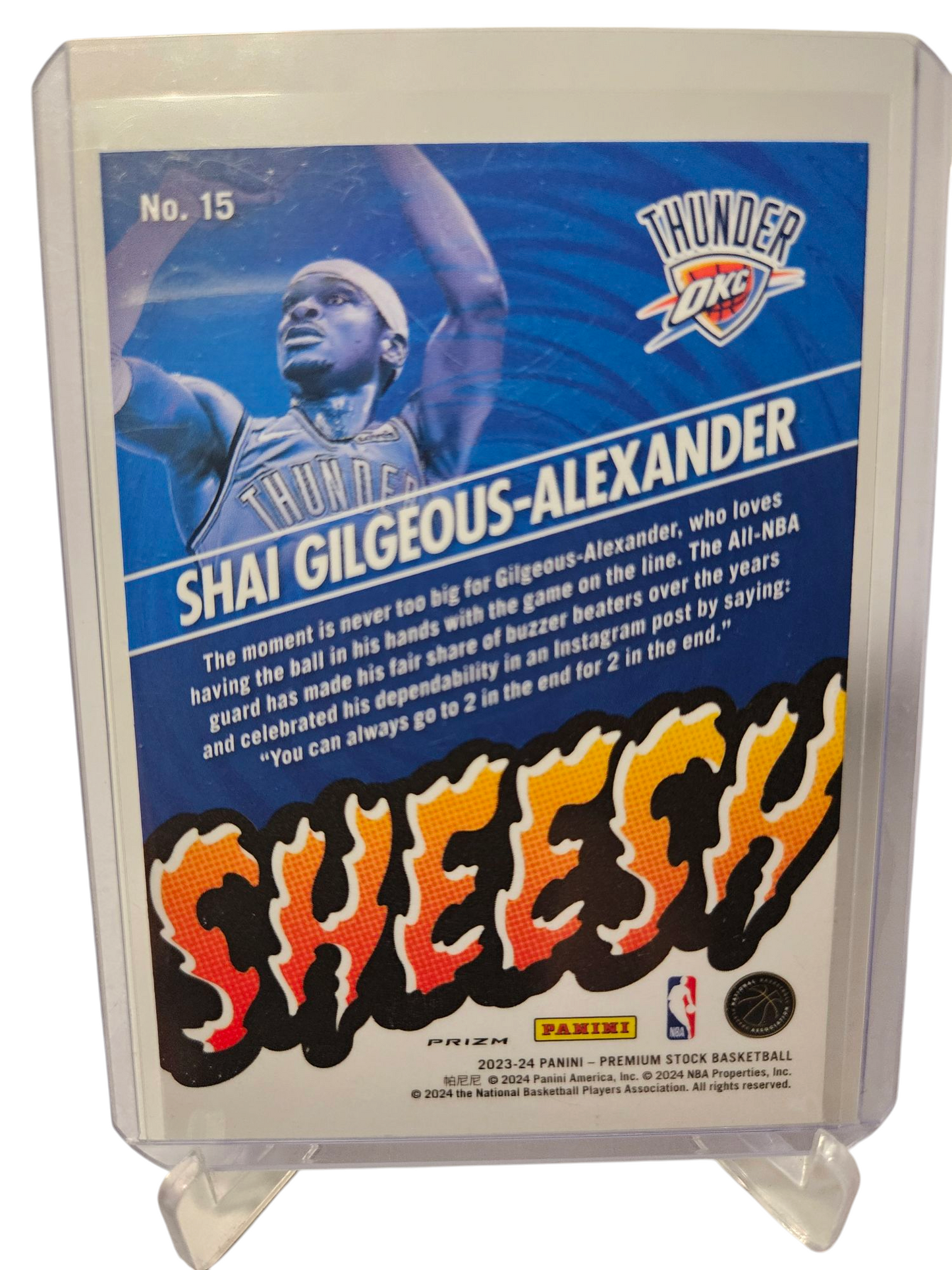 2023-24 Panini Hoops Premium Stock #15 Shai Gilgeous-Alexander Sheesh Holo