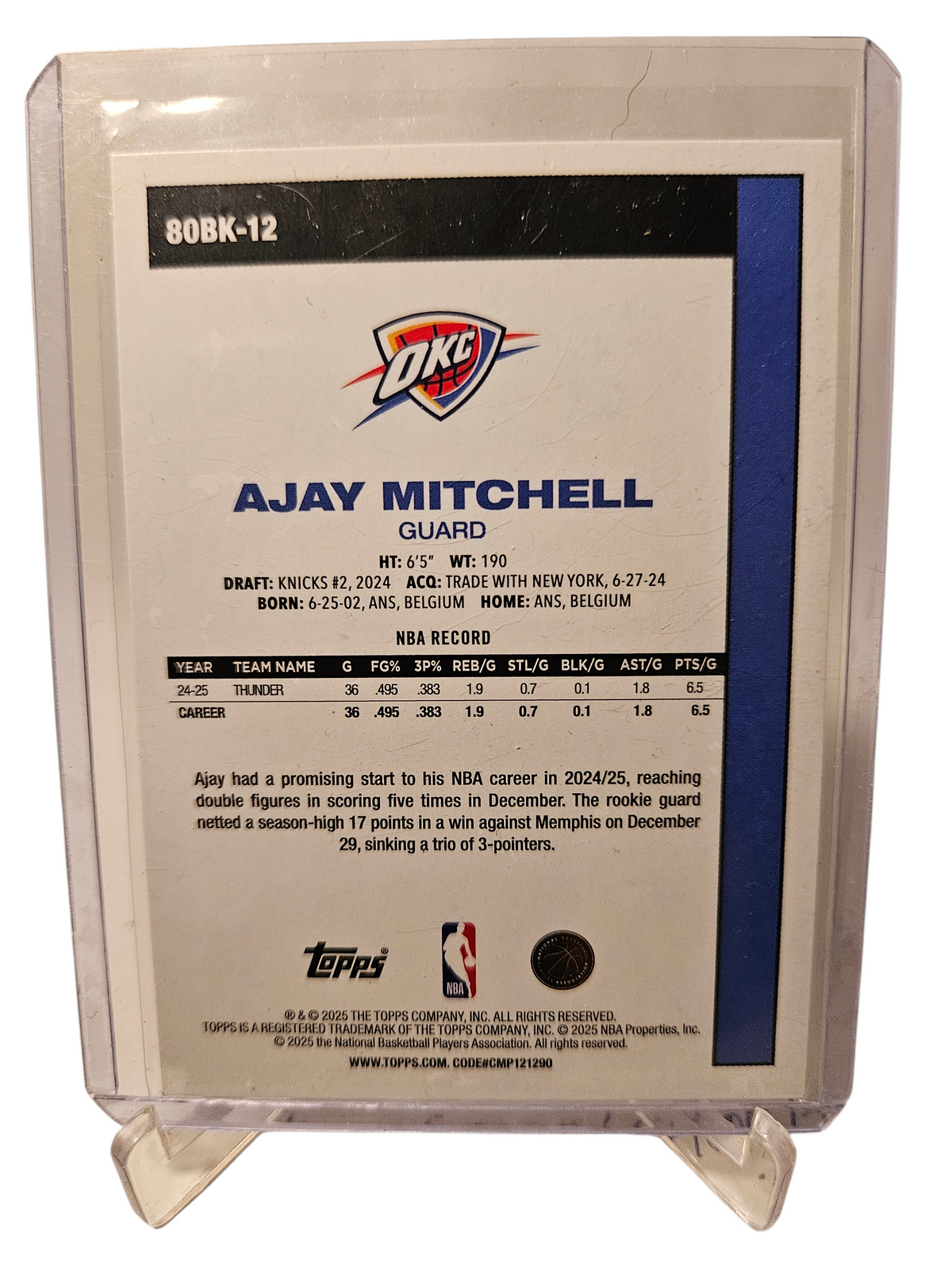2025 Topps #80BK-12 Ajay Mitchell 45th Anniversary