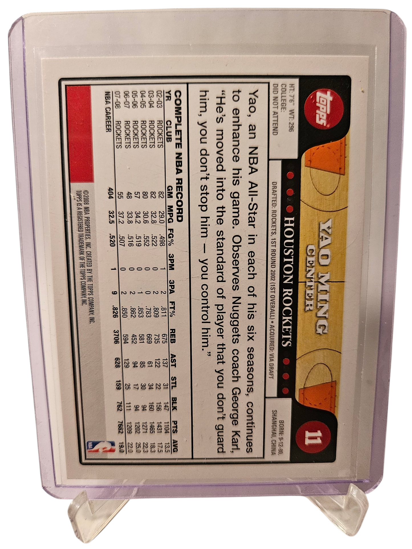 2008 Topps #11 Yao Ming