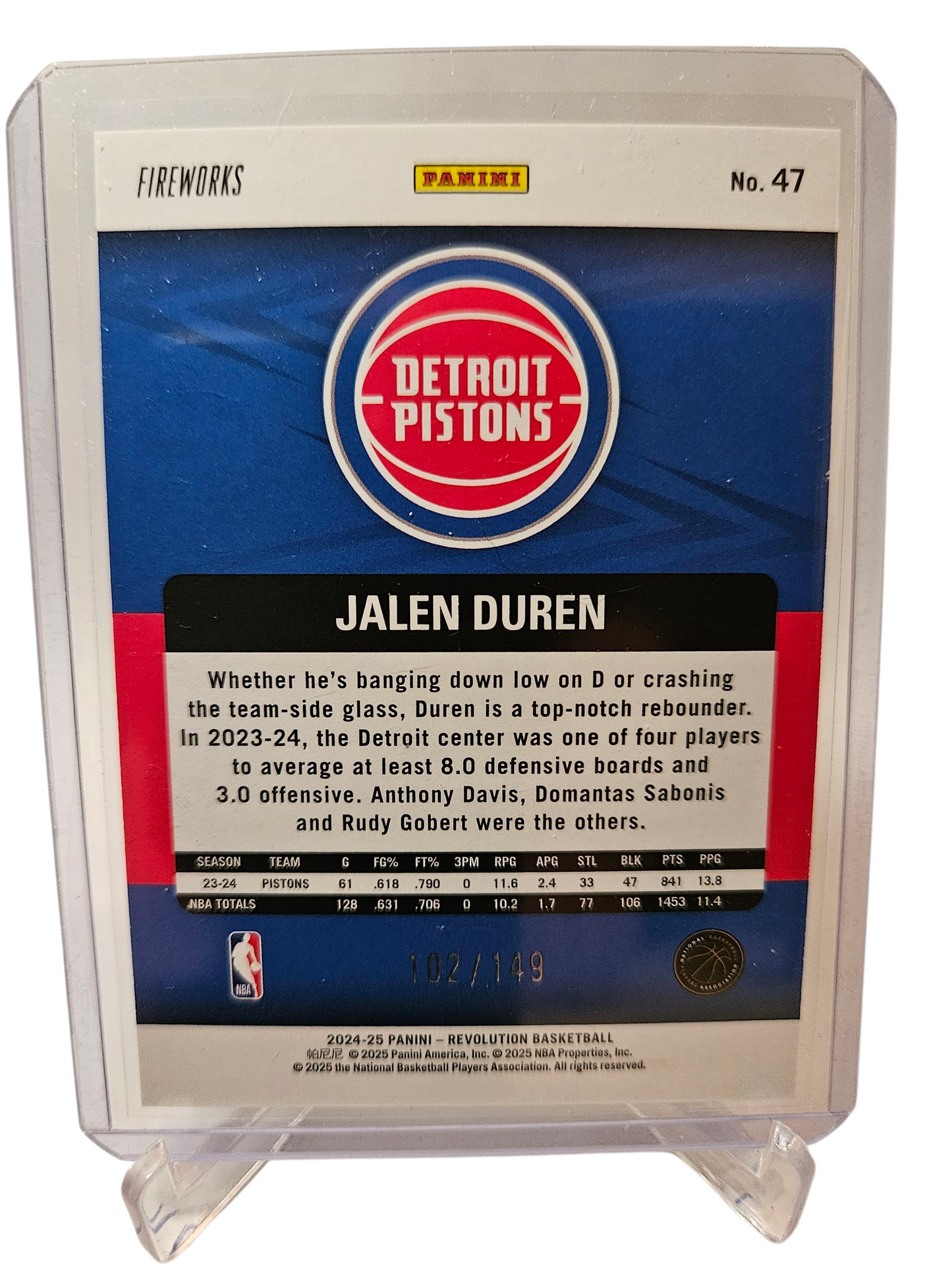 2024-25 Panini Revolution #47 Jalen Duren Fireworks 102/149