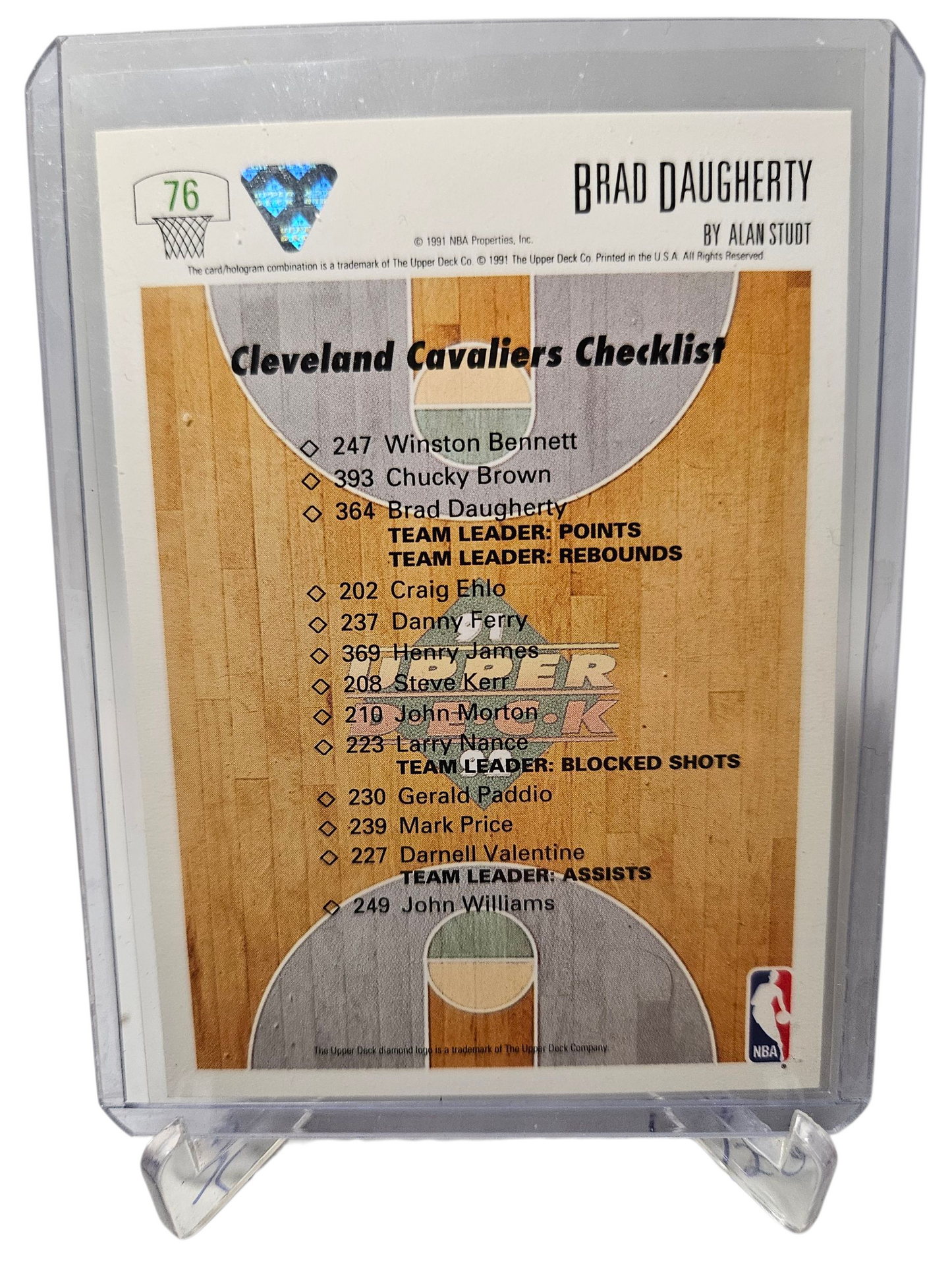 1991 Upper Deck #76 Brad Dauherty Cleveland Cavallers Checklist
