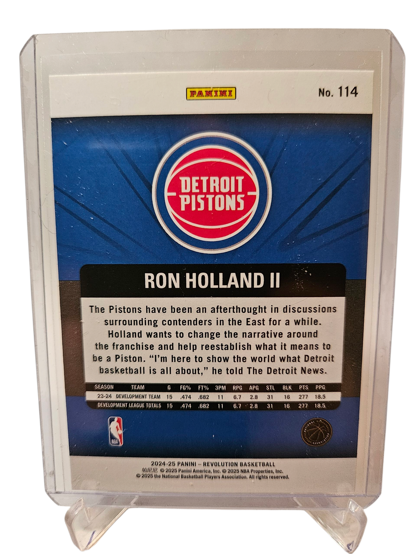 2024-25 Panini Revolution #114 Ron Holland II Rookie Card