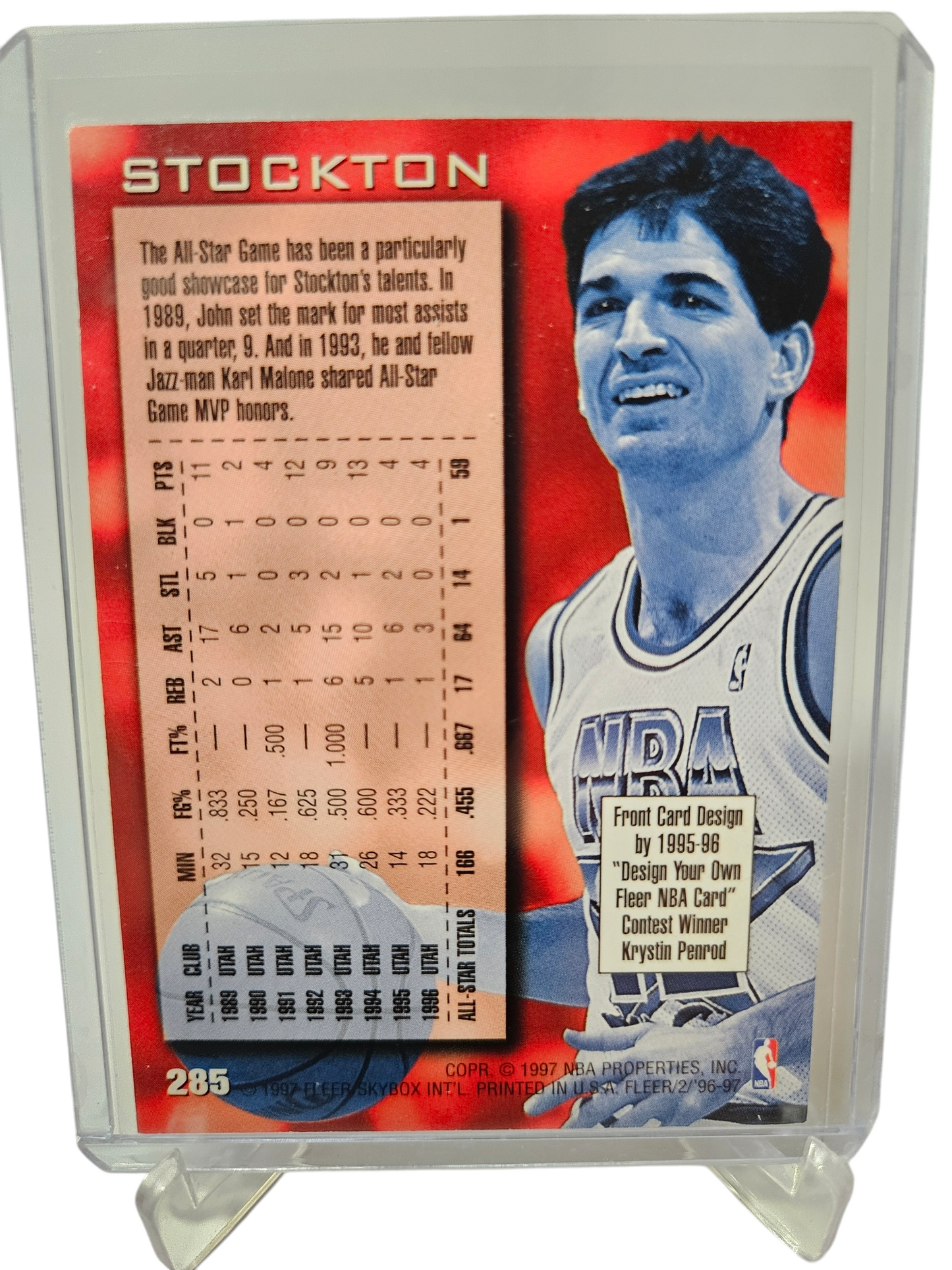 1996-97 Fleer #285 John Stockton NBA All-Star 8 Retro