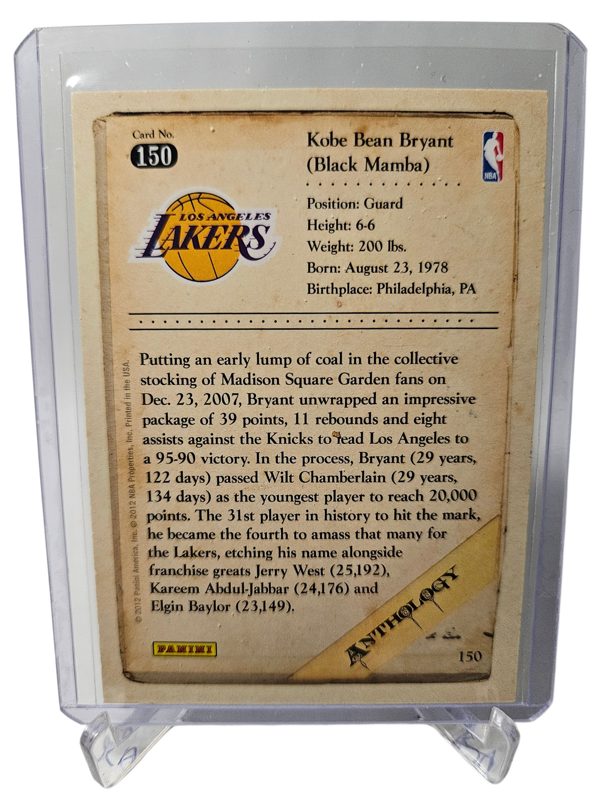 2012 Panini #150 Kobe Bryant Anthology