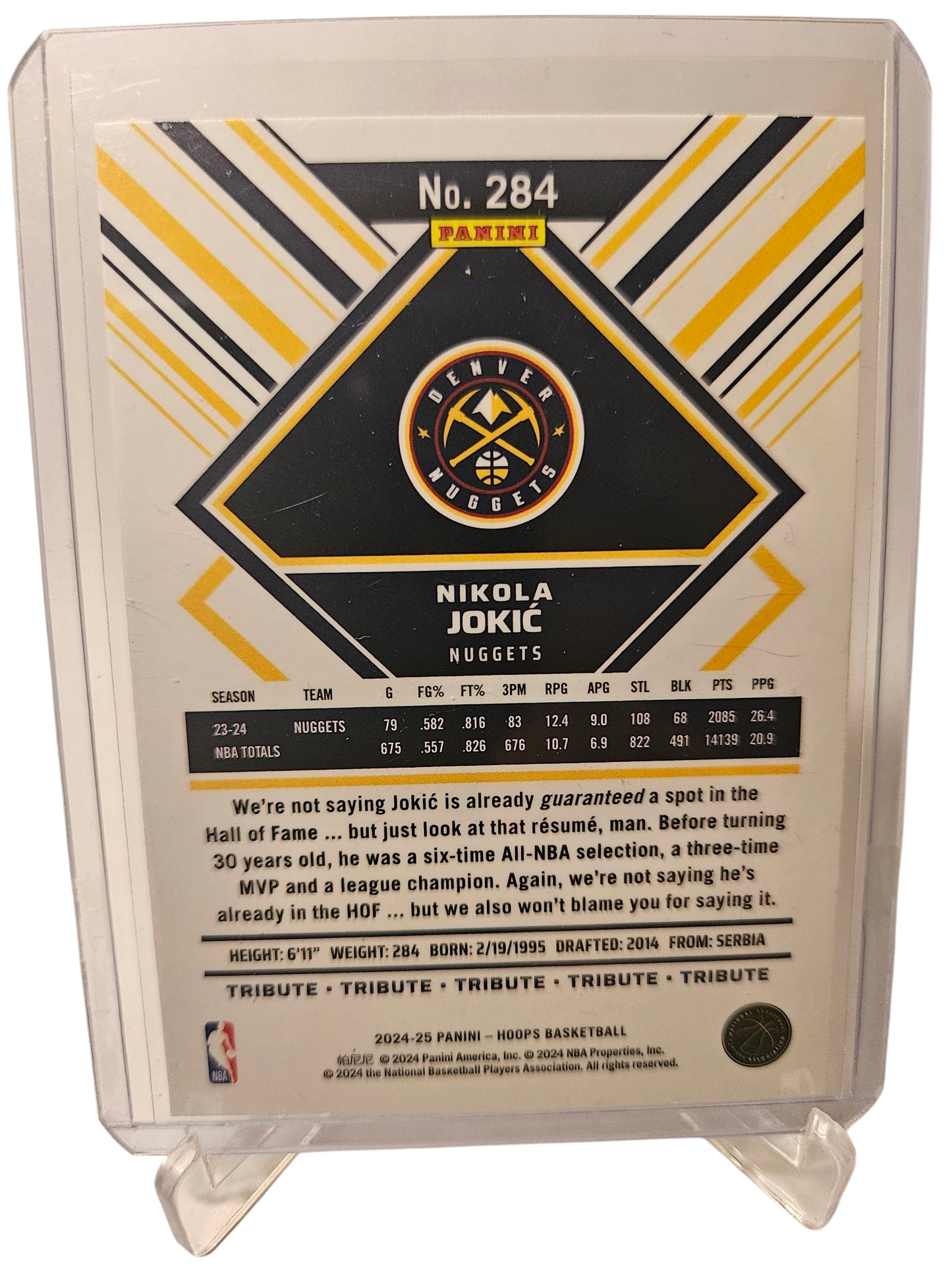 2024-25 Panini Hoops #284 Nikola Jokic Hoops Tribute Premium