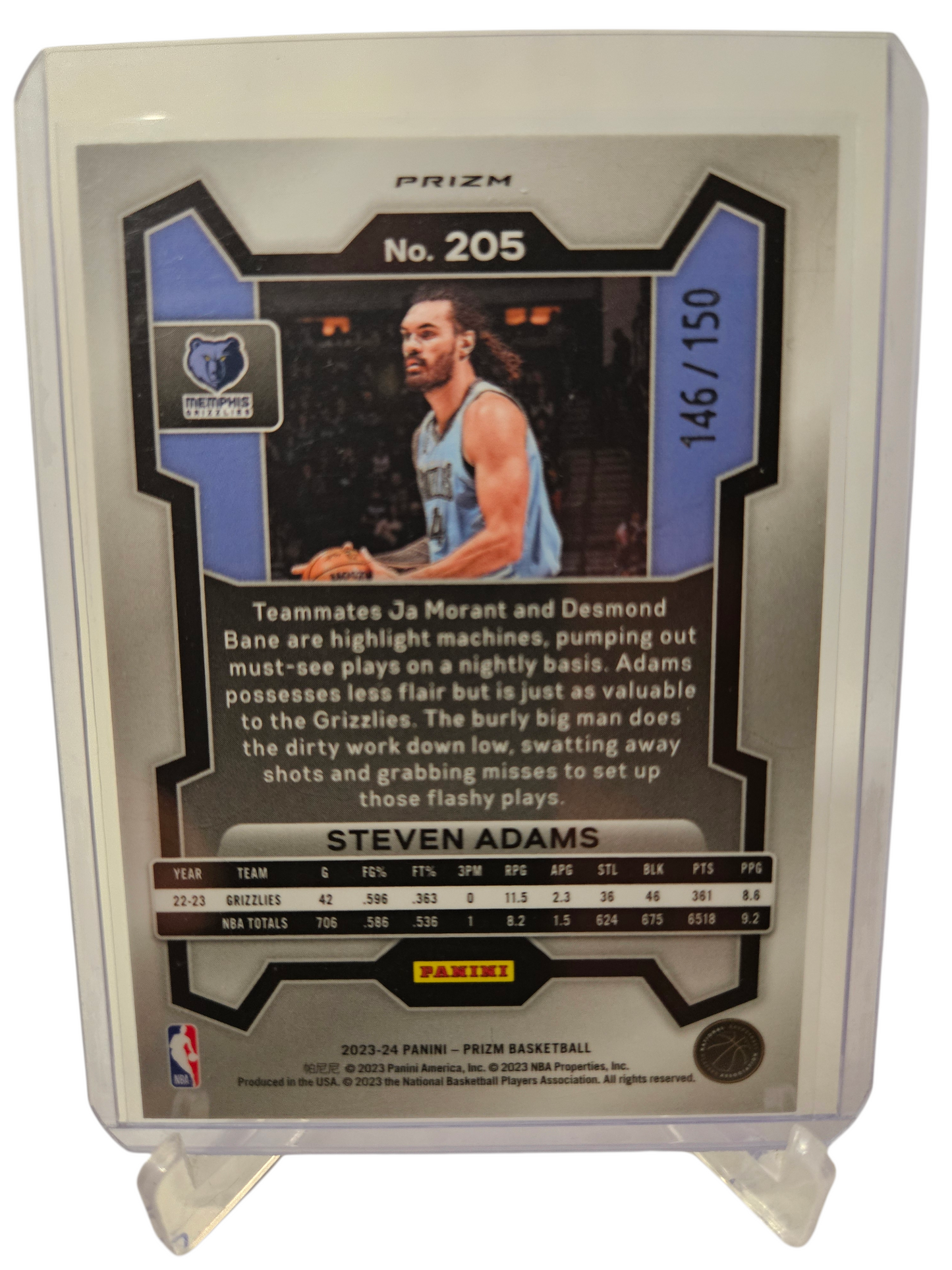 2023-24 Panini Prizm #205 Steven Adams Blue Fastbreak Prizm 146/150