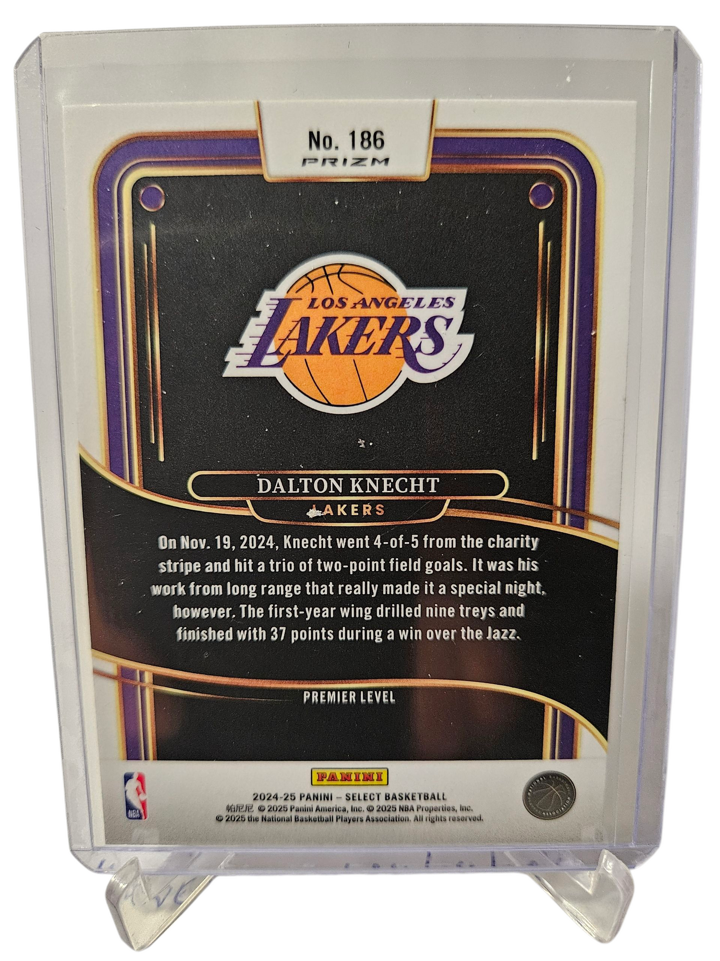 2024-25 Panini Select #186 Dalton Knecht Rookie Card Premier Level Scope Prizm