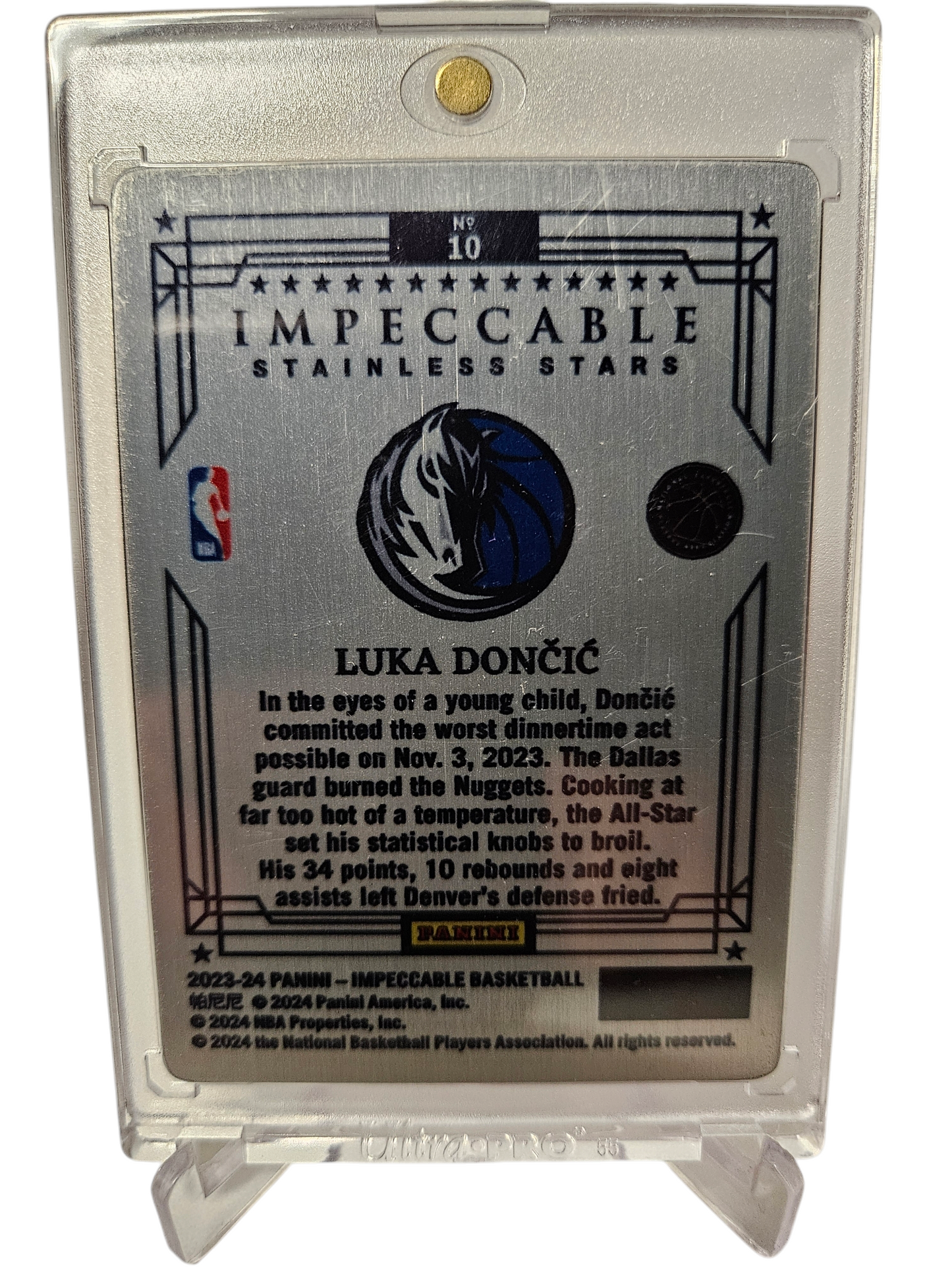 2023-24 Panini Impeccable #10 Luka Doncic Stainless Stars