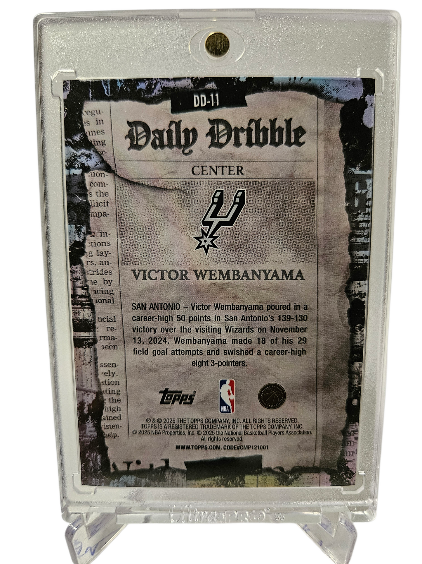 2025 Topps #DD-12 Victor Wembanyama Daily Dribble Gold 50/50