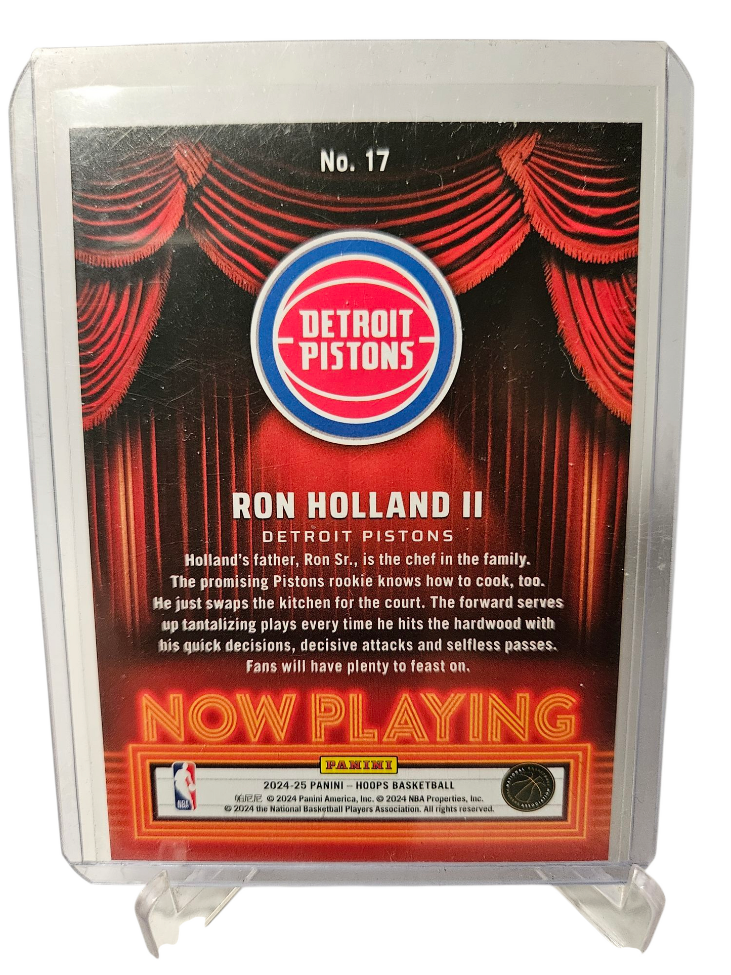 2024-25 Panini Hoops #17 Ron Holland II Rookie Card Now Playing