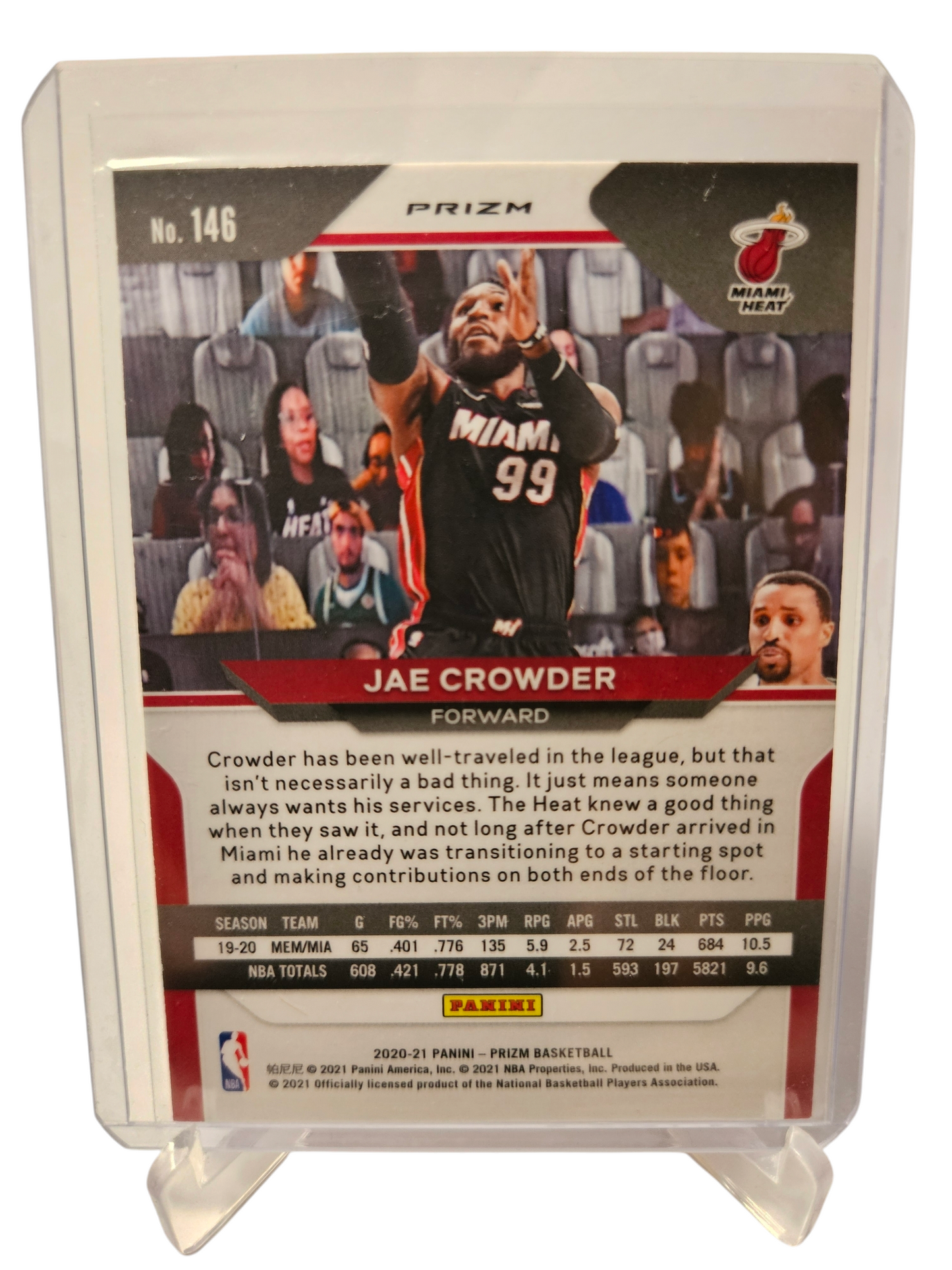2020-21 Panini Prizm #146 Jae Crowder Tri Color Prizm