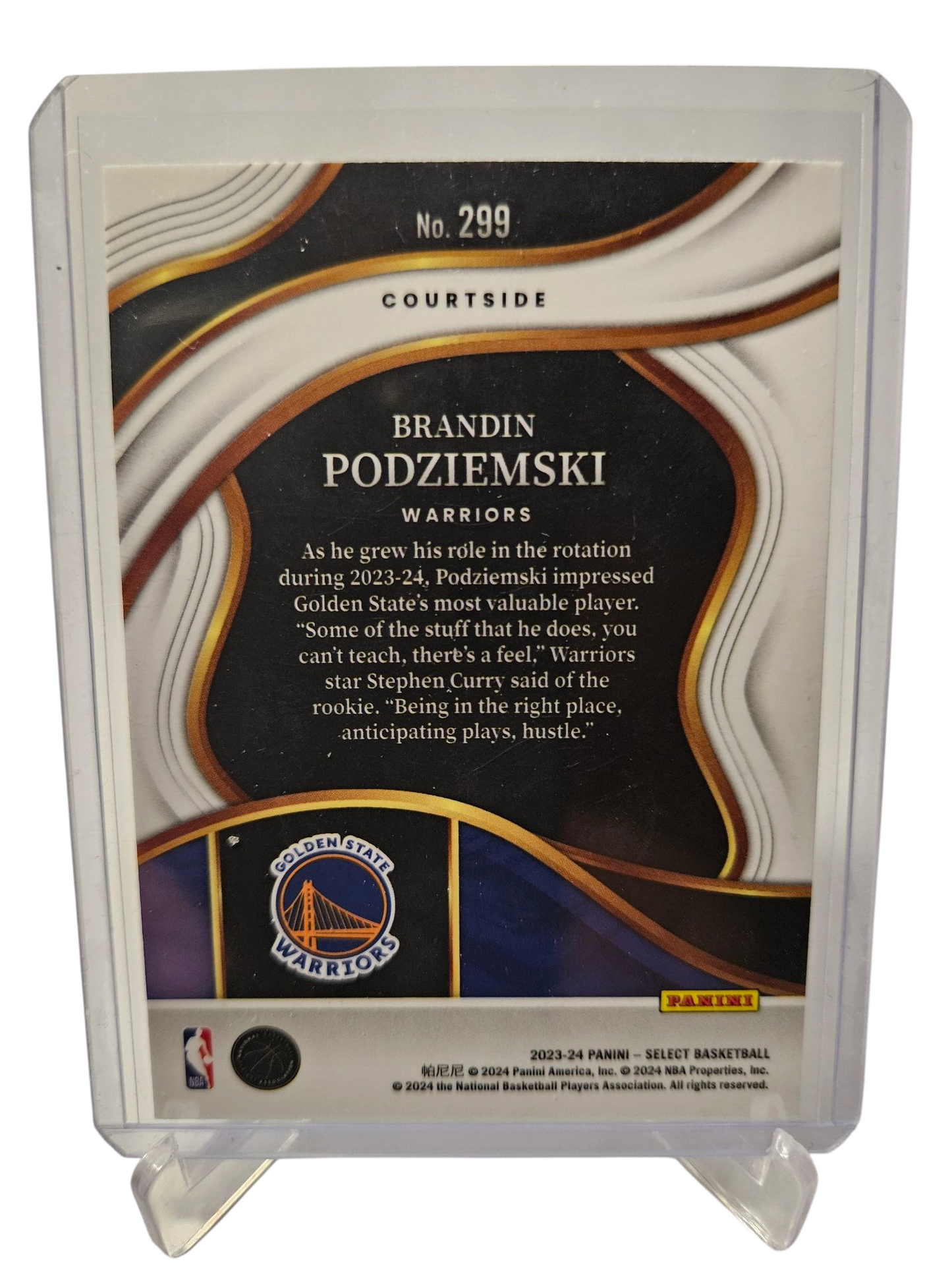 2023-24 Panini Select #299 Brandin Podziemski Rookie Card Courtside