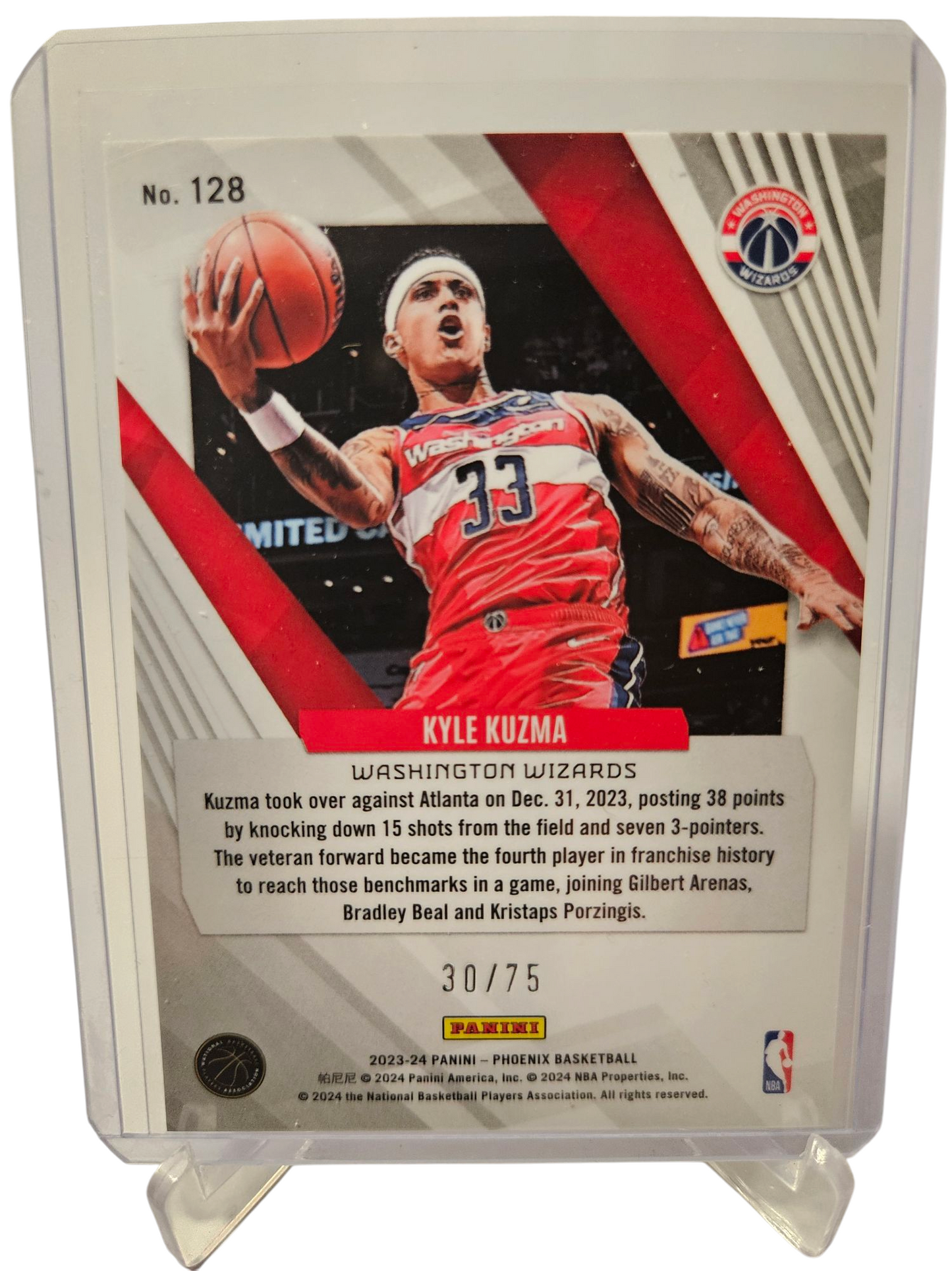 2023-24 Panini Phoenix #128 Kyle Kazuma Red Scope Holo 30/75