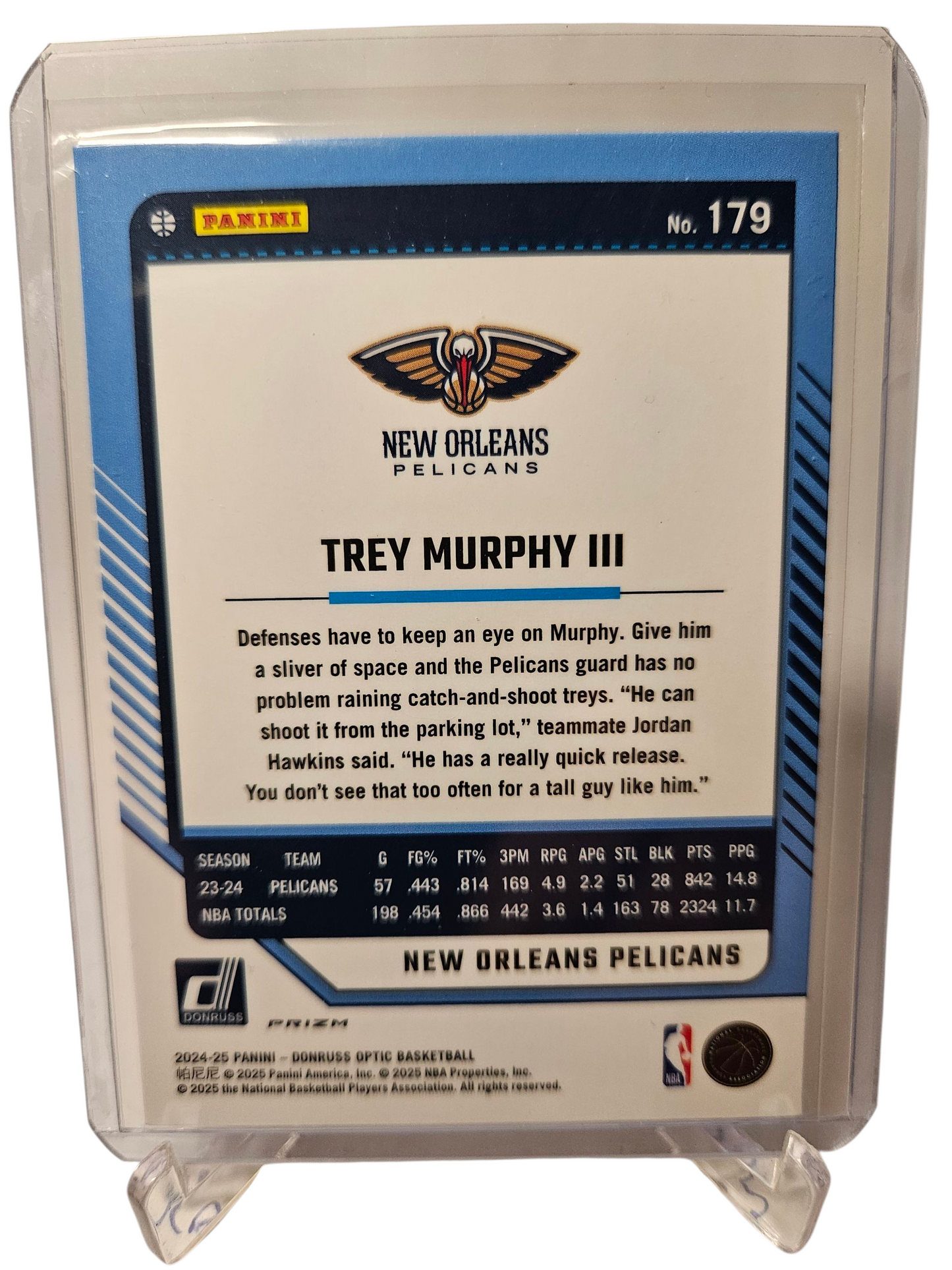 2024-25 Panini Donruss Optic #179 Trey Murphy III Purple Holo Prizm