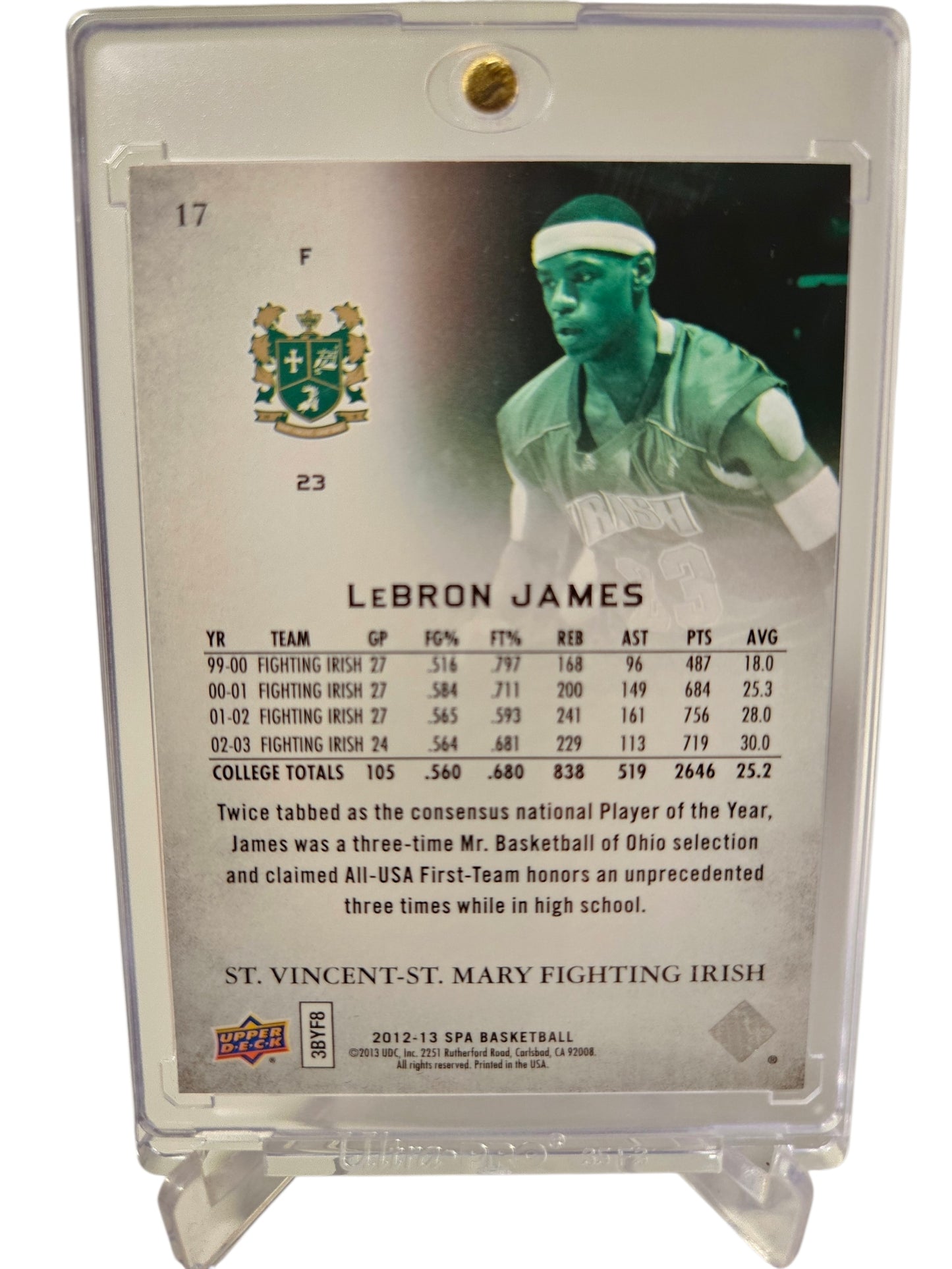 2012-13 Upper Deck SPA #17 Lebron James Fighting Irish