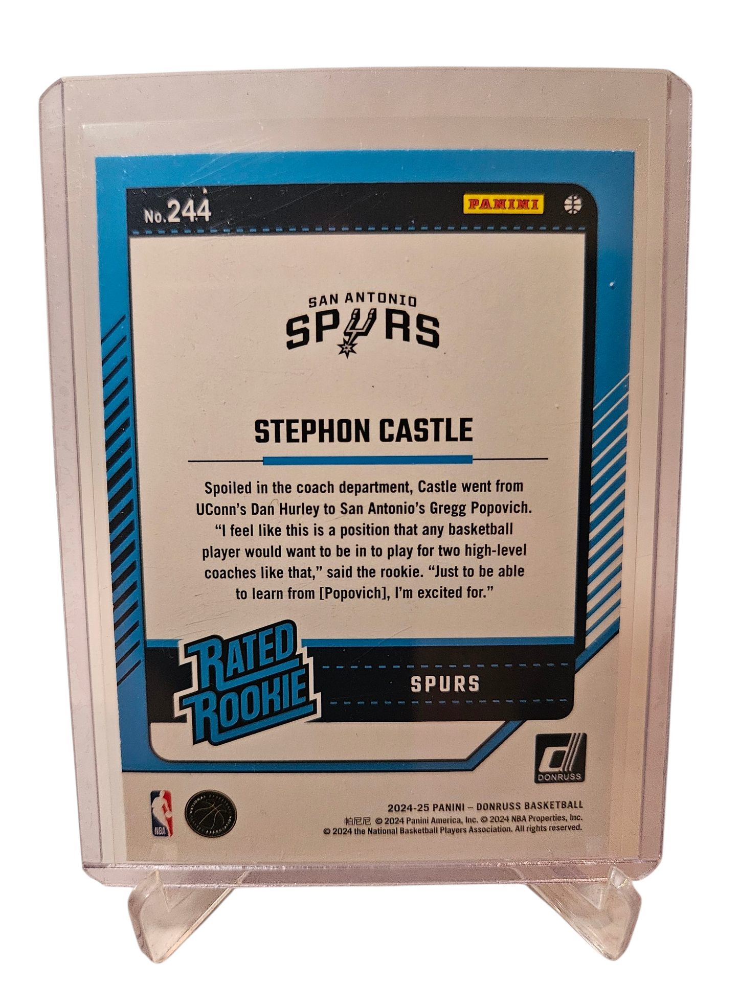 2024-25 Panini Donrusd #244 Stephon Castle Rated Rookie Red