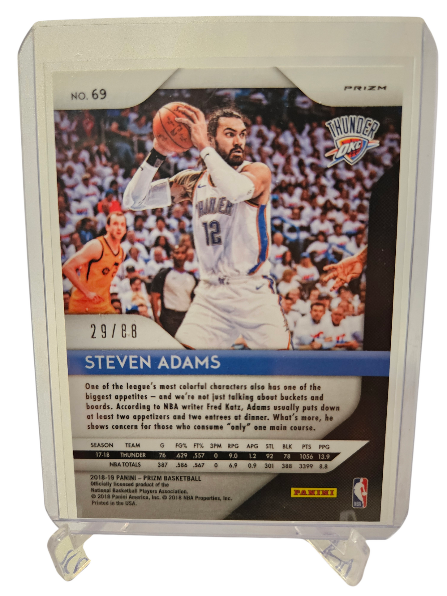 2018-19 Panini Prizm #69 Steven Adams Red Scope Prizm 29/88
