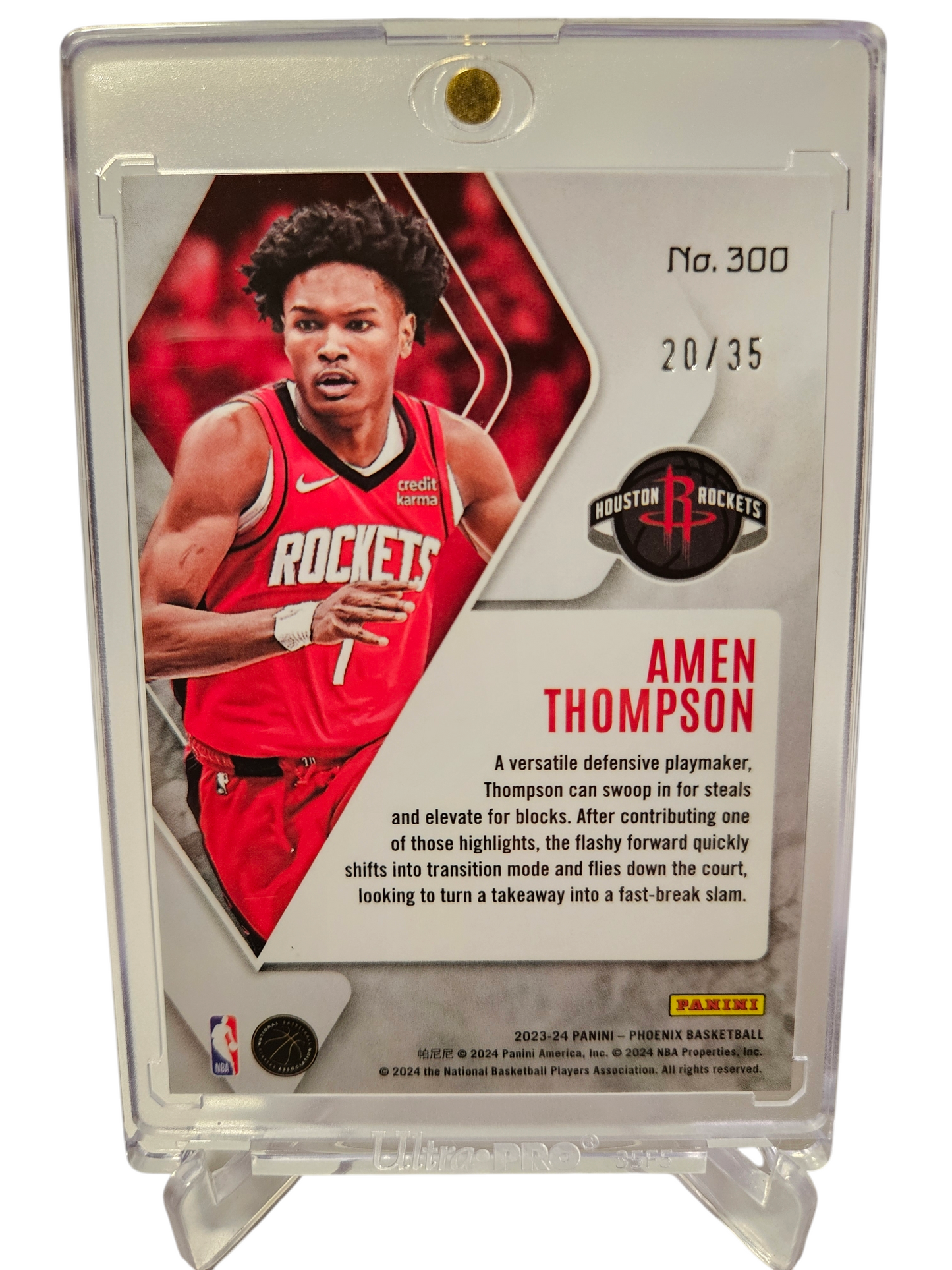2023-24 Panini Phoenix #300 Amen Thompson Rookie Card Blue Scope 20/35