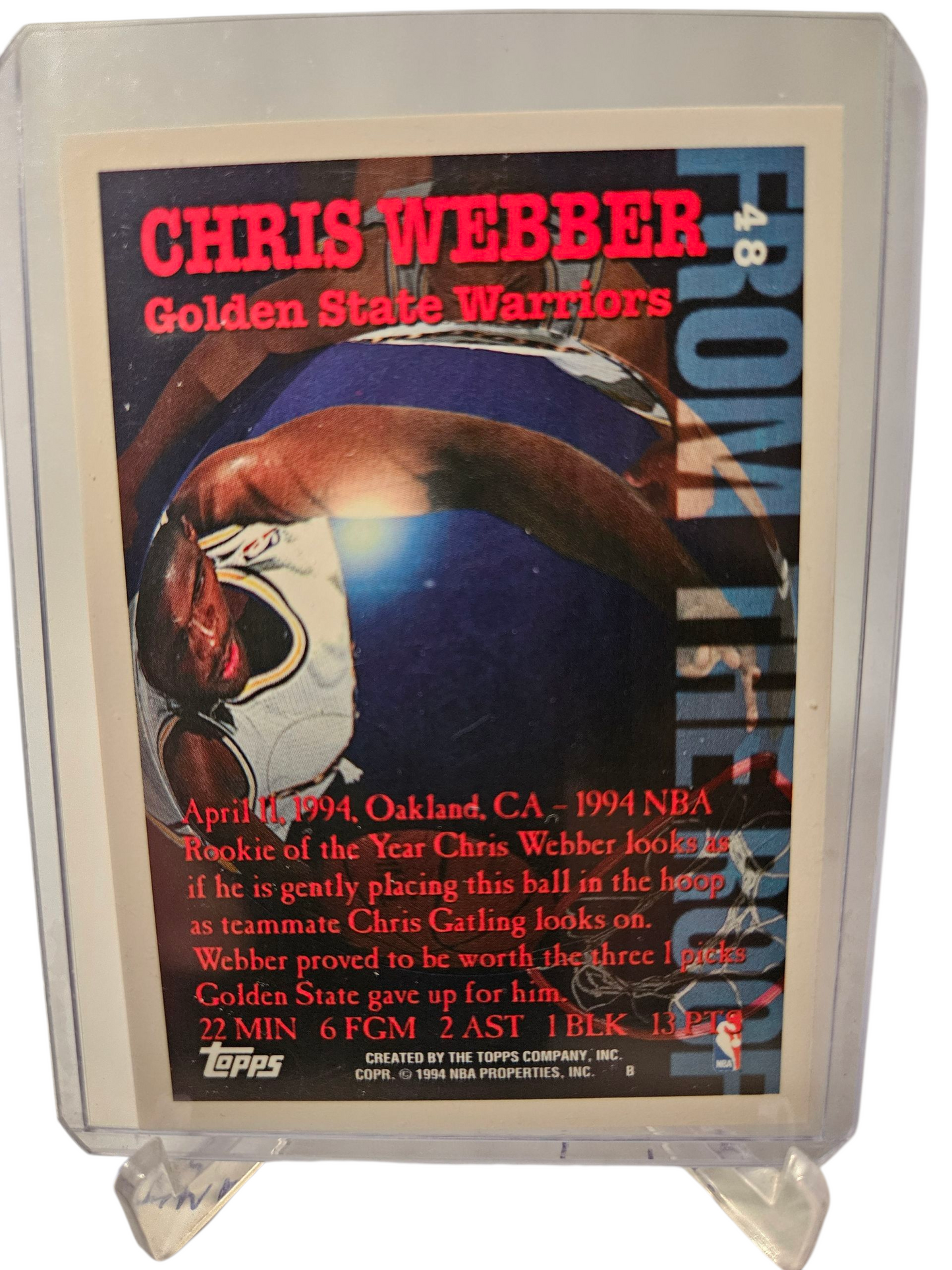 1994 Topps #48 Chris Webber From The Roof