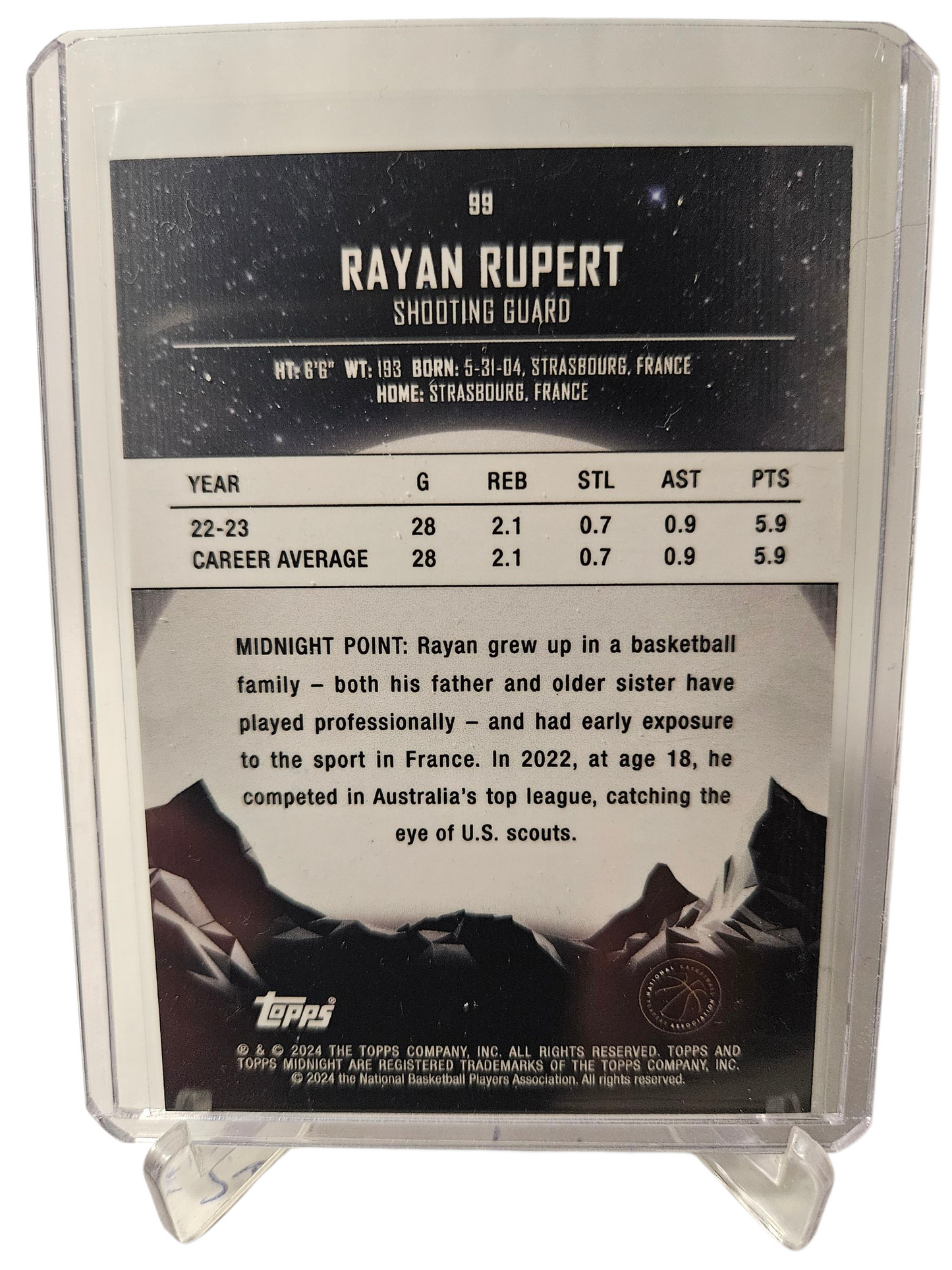 2023-24 Topps Midnight #99 Rayan Rupert Rookie Card