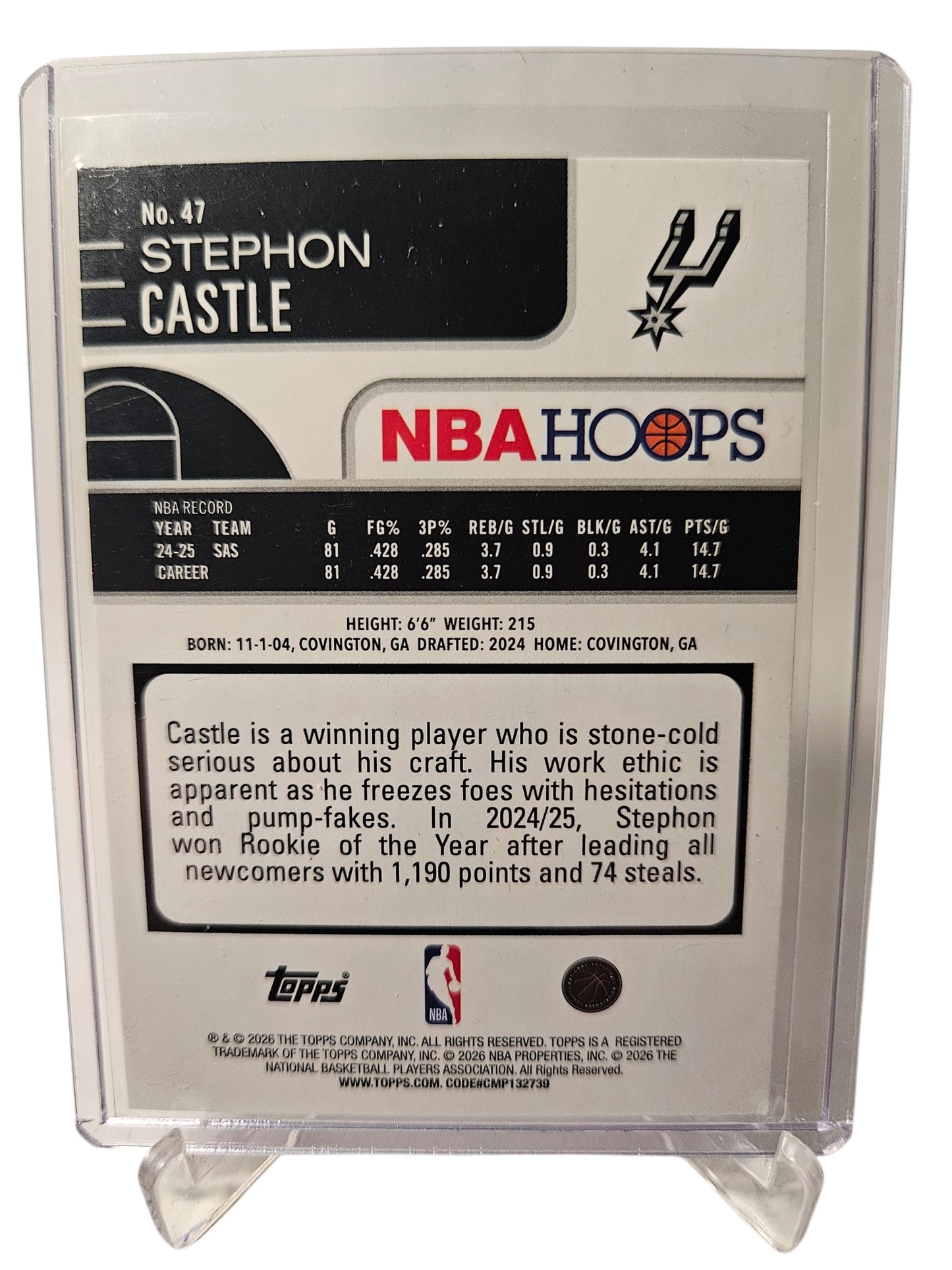 2025-26 Topps Hoops #47 Stephon Castle