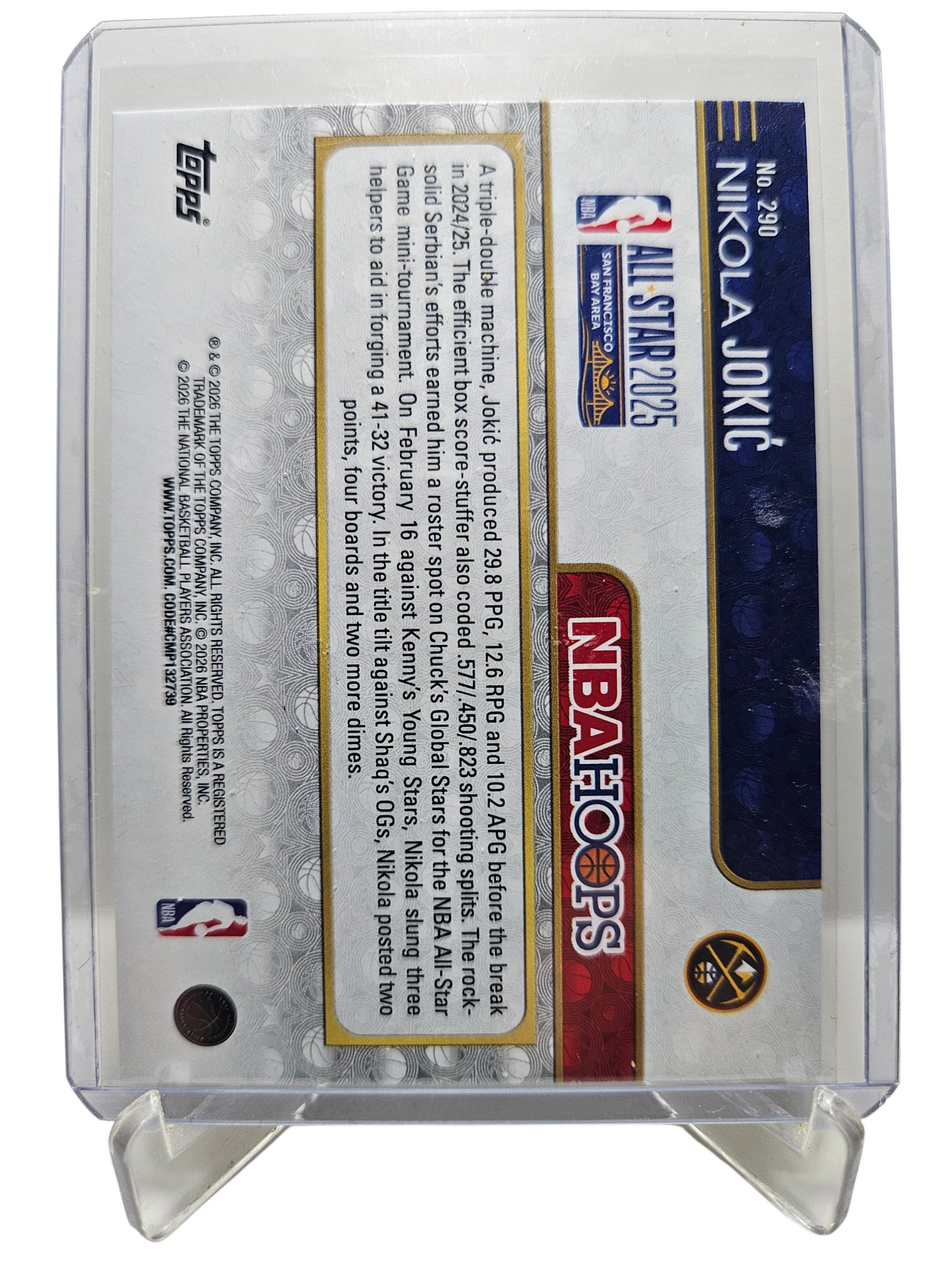 2025-26 Topps Hoops #290 Nikola Jokic 2025 All-Star