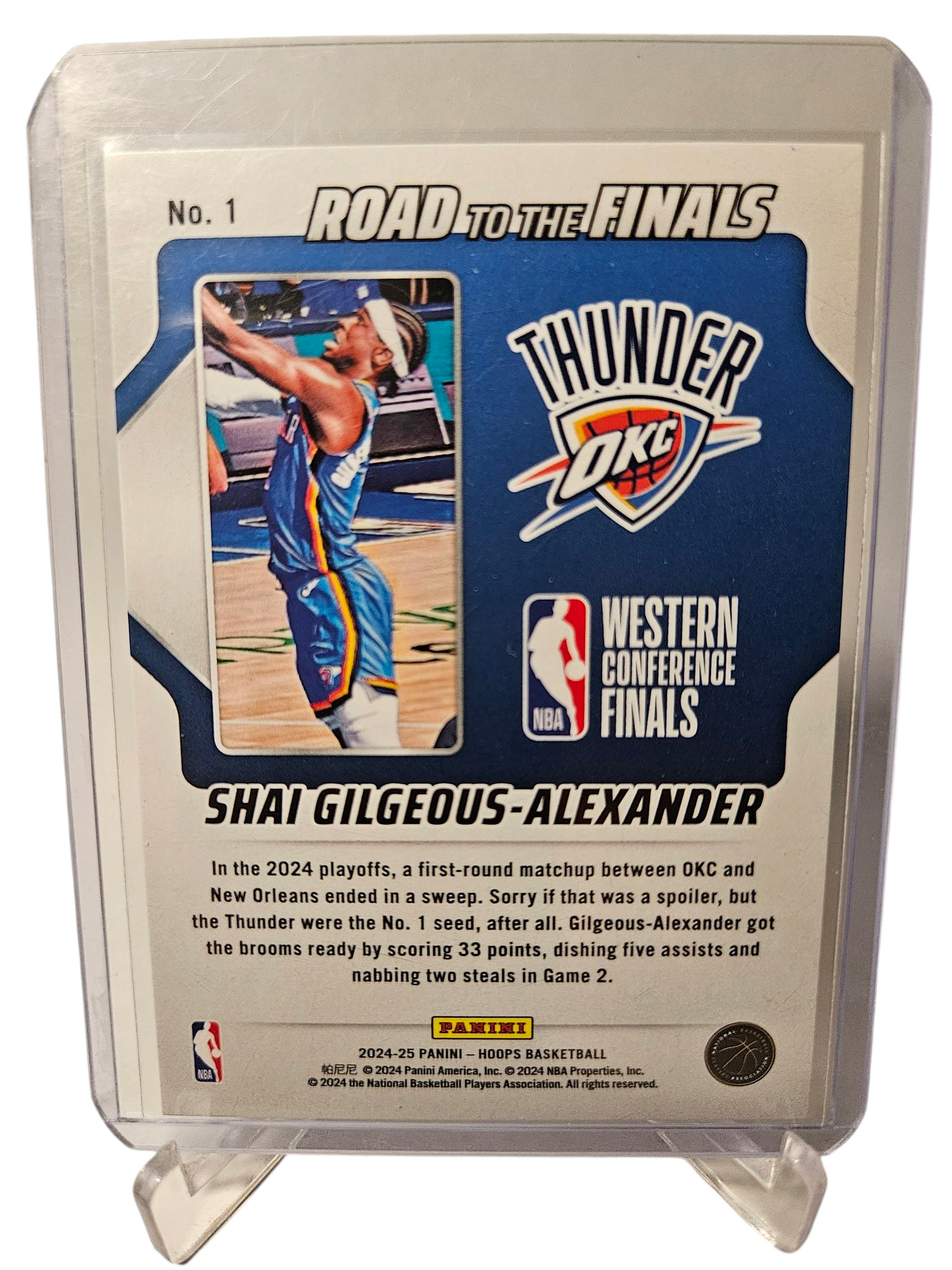 2024-25 Panini Hoops #1 Shai Gilgeous-Alexander Road To The Finals Silver Holo