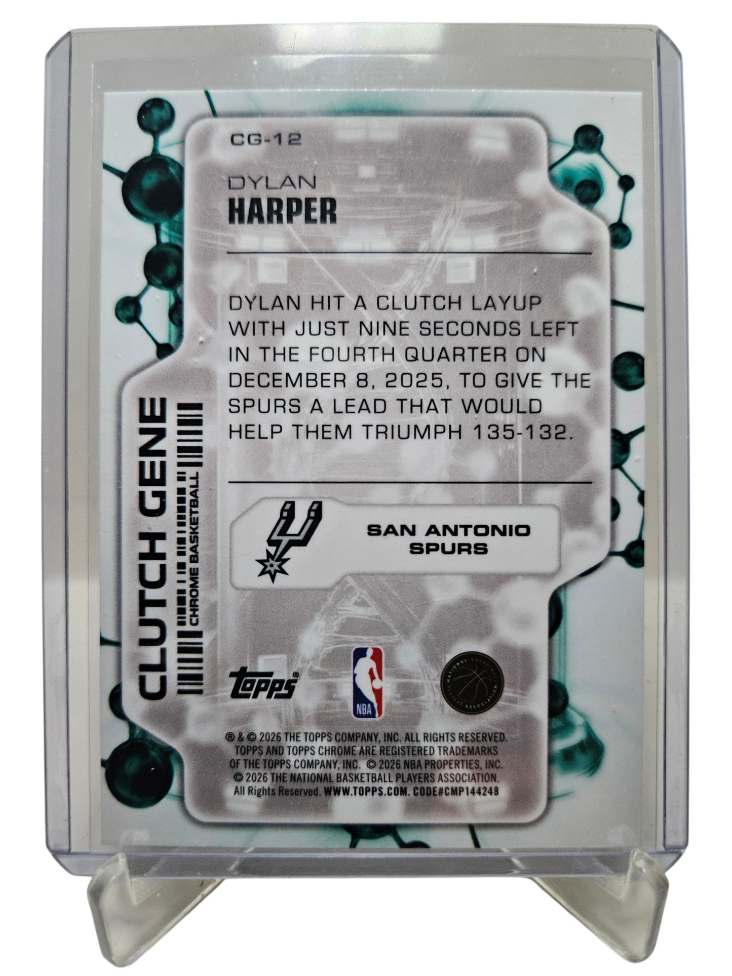 2025-26 Topps Chrome Class #CG-12 Dylan Harper Rookie Card Clutch Gene