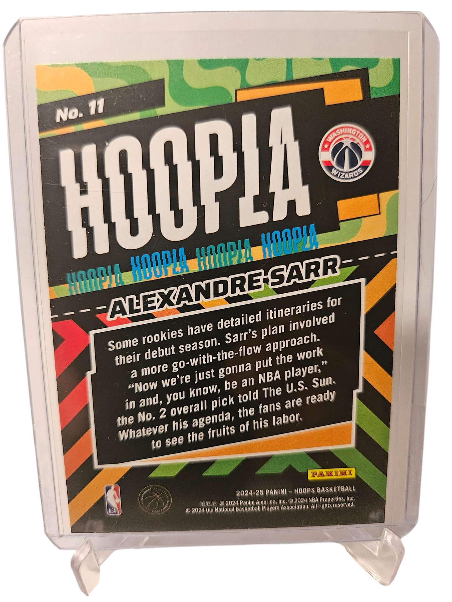 2024-25 Panini Hoops #11 Alexandre Sarr Rookie Card Hoopla