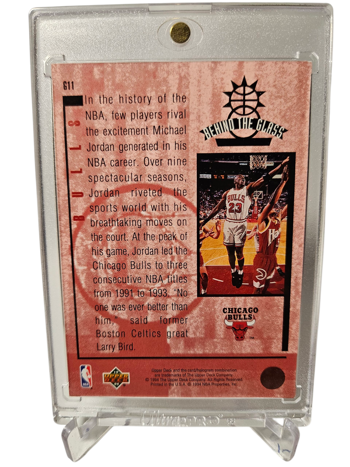 1994 Upper Deck #G11 Michael Jordan Behind The Glass