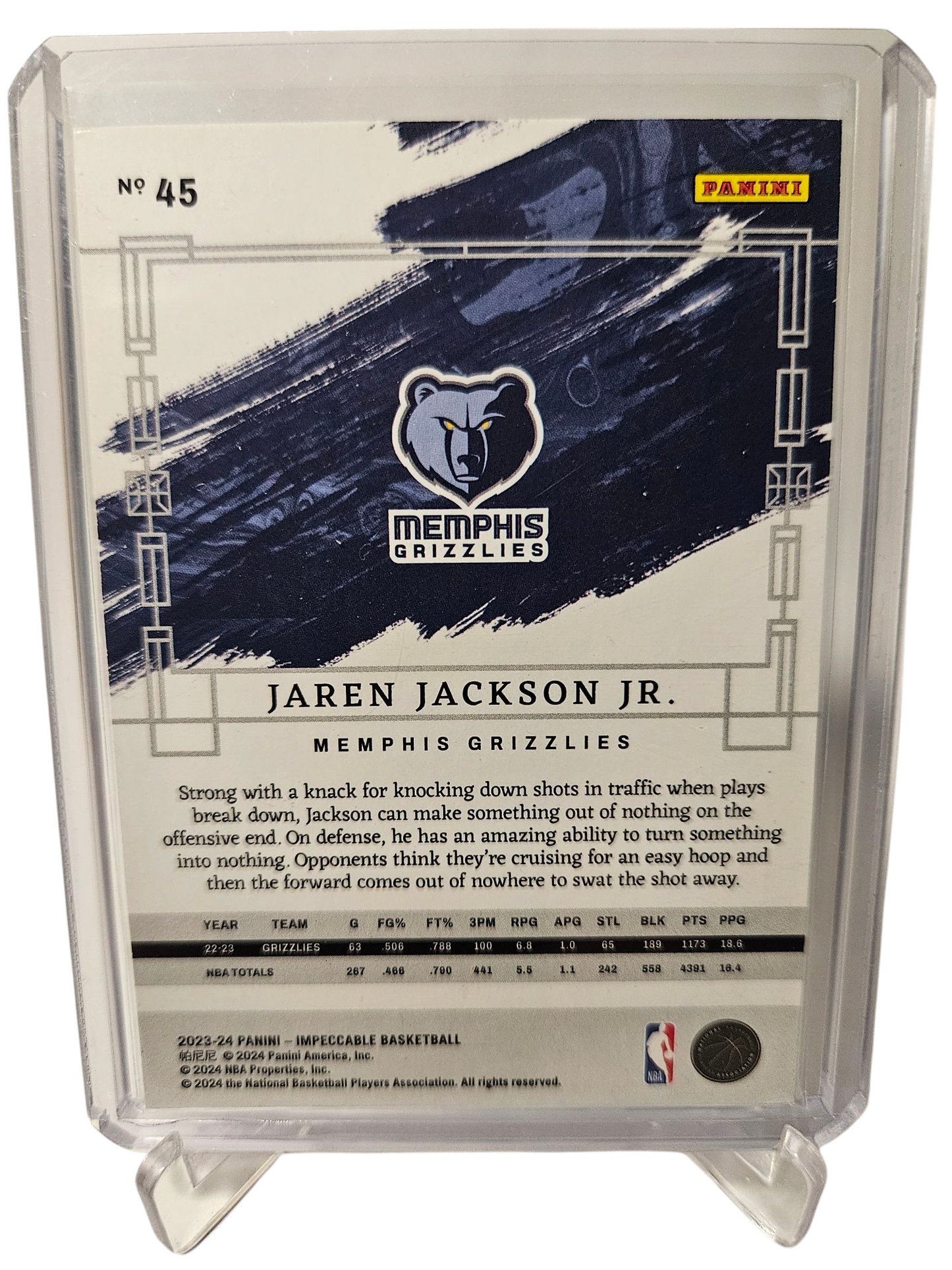 2023-24 Panini Impeccable #45 Jaren Jackson JR Red