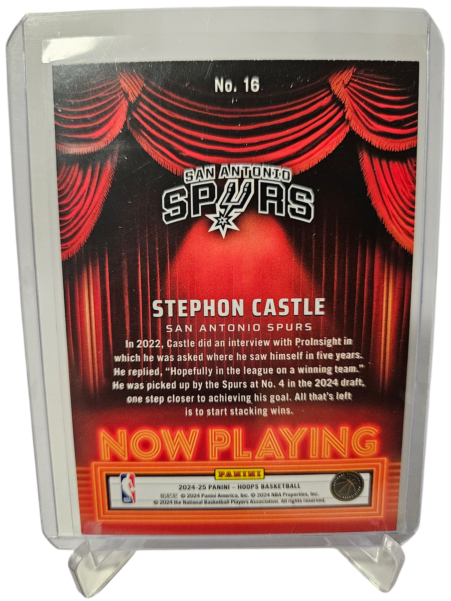 2024-25 Panini Hoops #16 Stephon Castle Rookie Card Now Playing