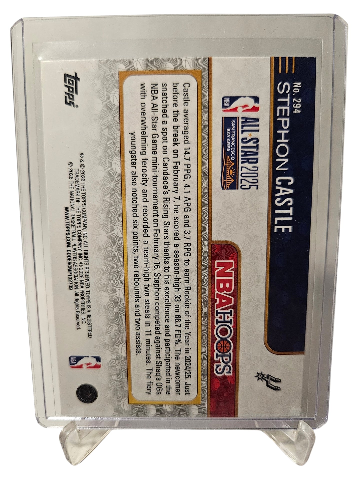 2025-26 Topps Hoops #294 Stephon Castle All-Star 2025
