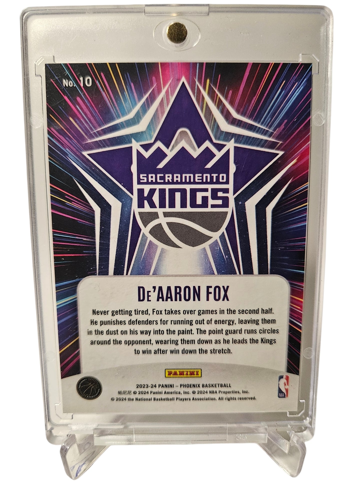 2023-24 Panini Phoenix #10 De'Aaron Fox Shooting Stars Case Hit