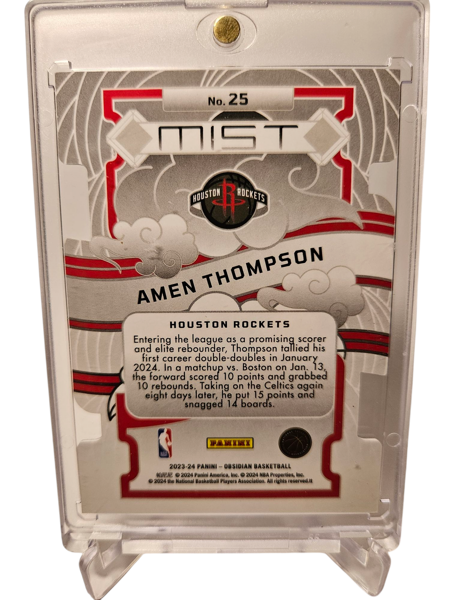 2023-24 Panini Obsidian #25 Amen Thompson Rookie Card Mist Case Hit SSP