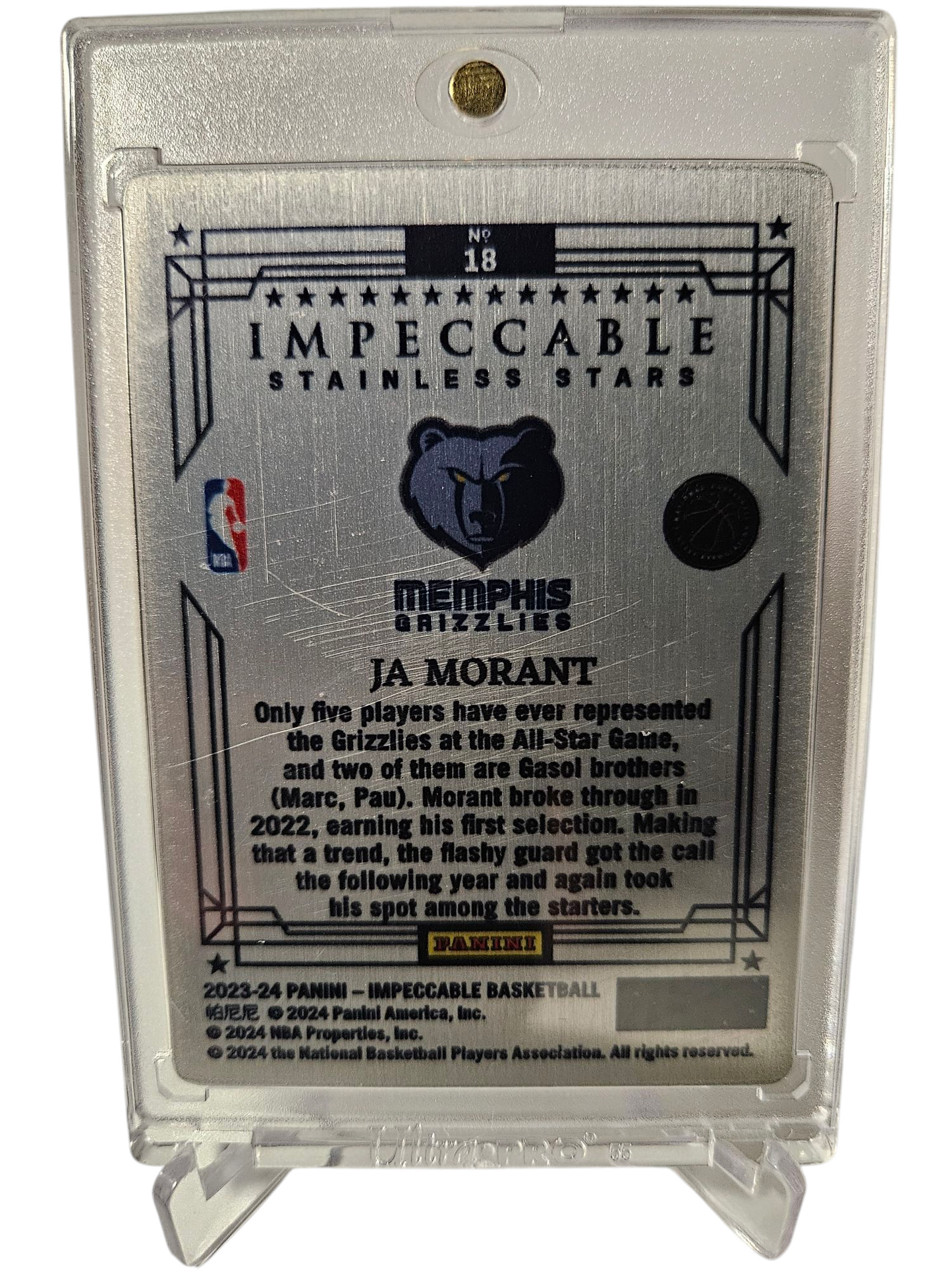 2023-24 Panini Impeccable #18 JA Morant Stainless Stars