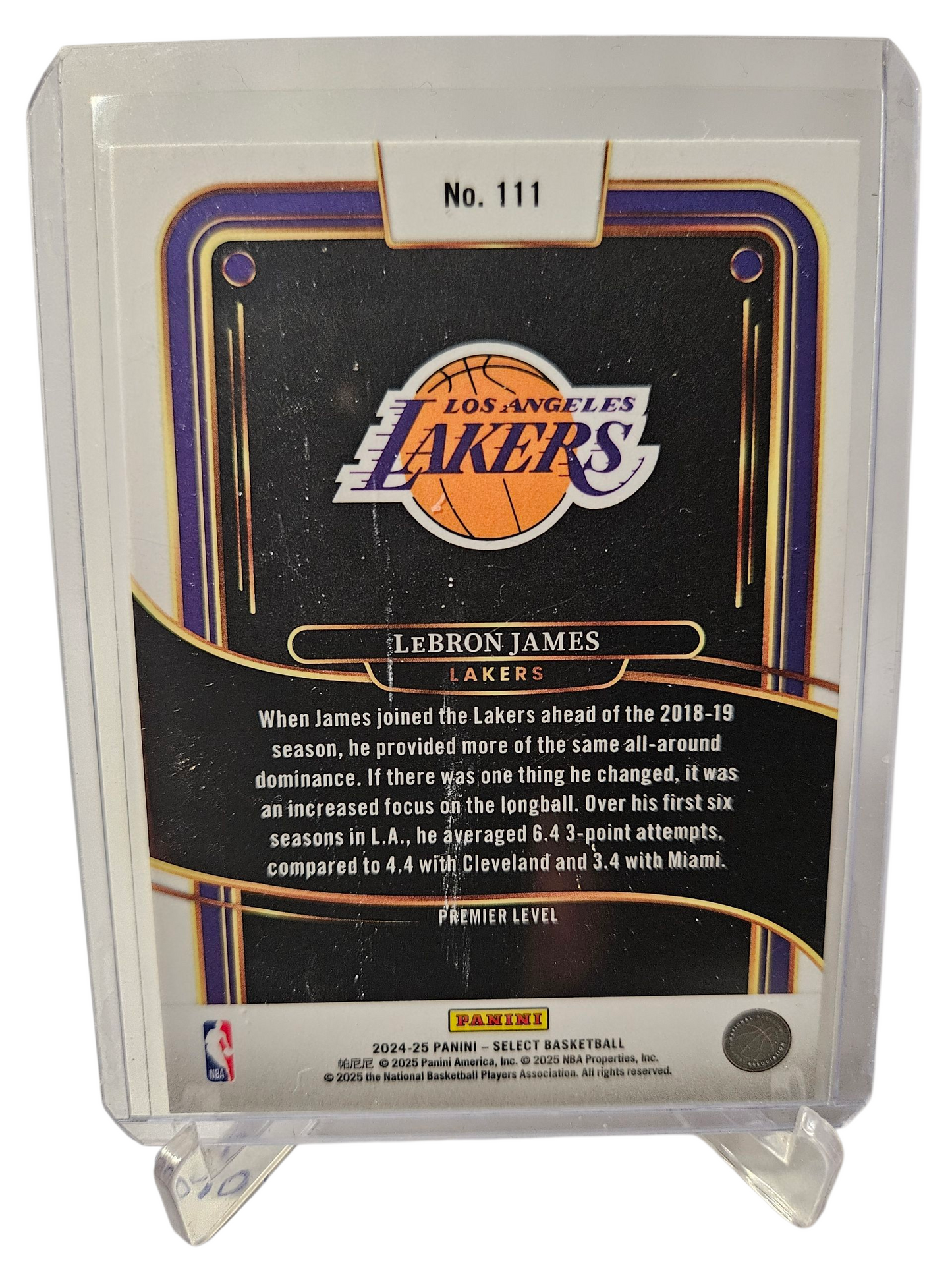 2024-25 Panini Select #111 Lebron James Premier Level