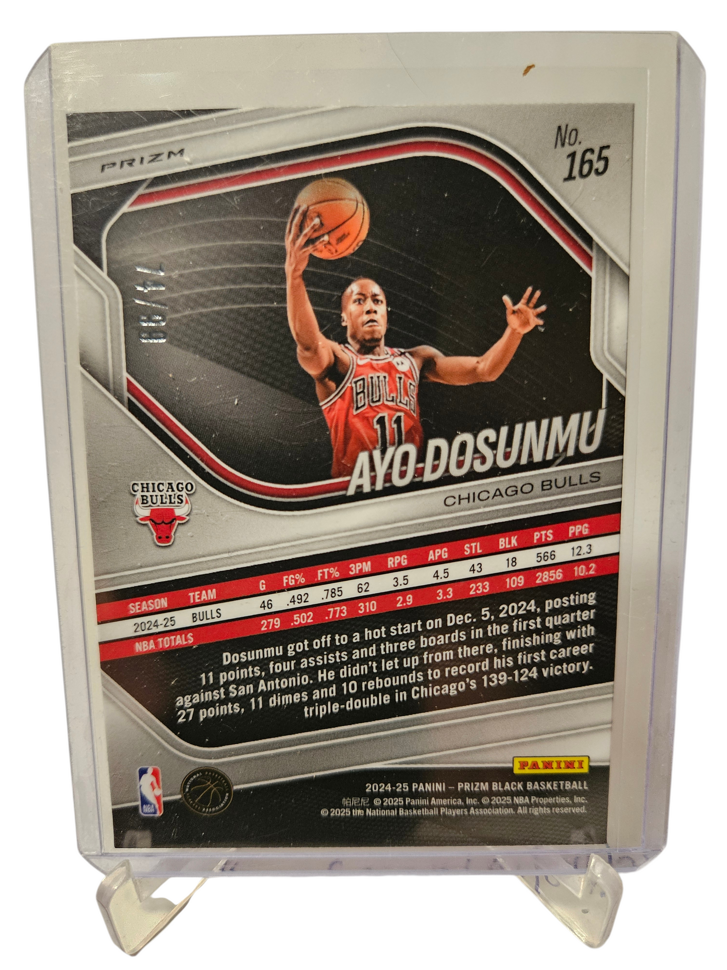 2024-25 Panini Prizm Black #165 Ayo Dosunmu Purple Prizm 74/99