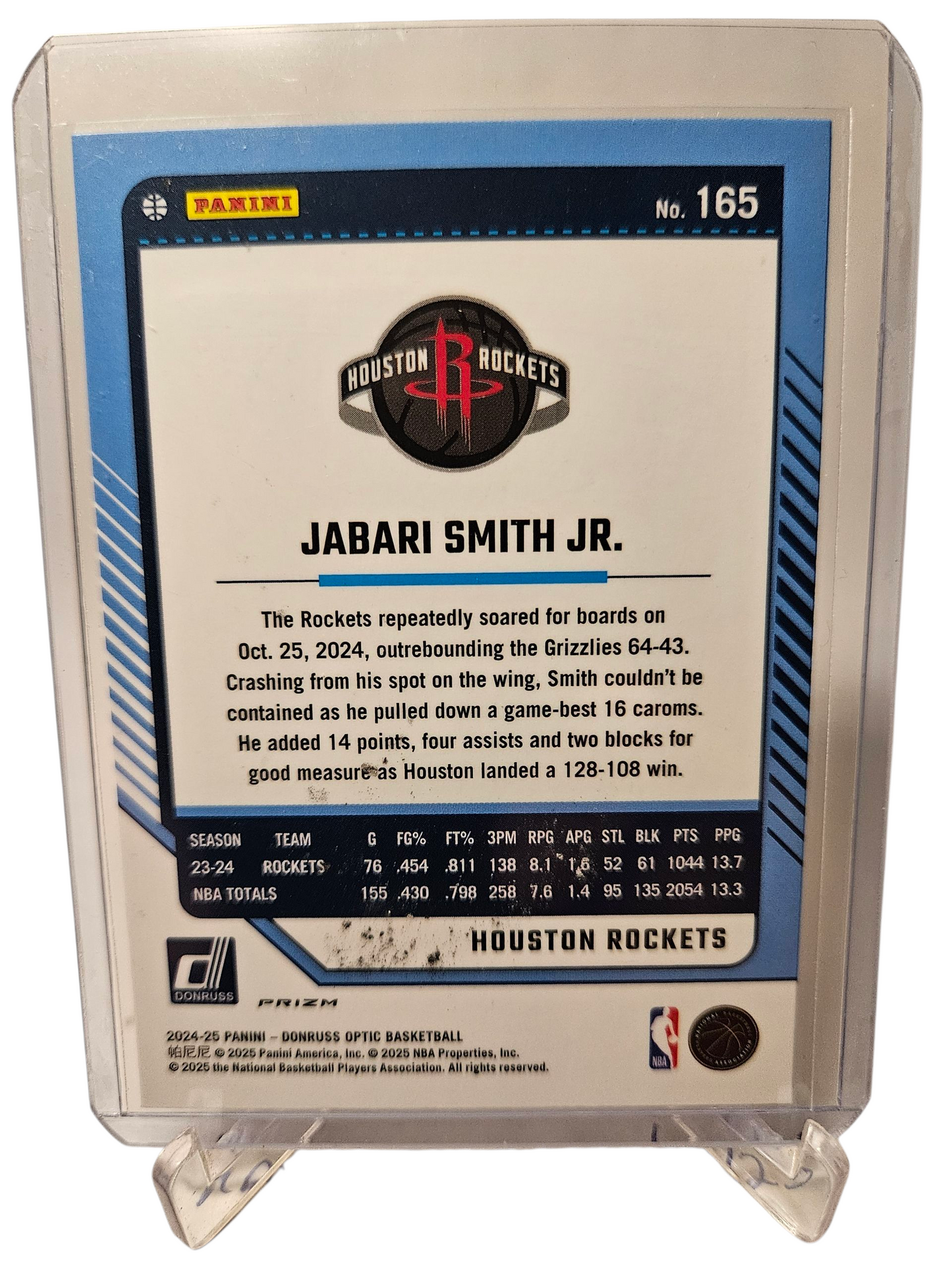 2024-25 Panini Donruss Optic #165 Jabari Smith JR Silver Holo Prizm